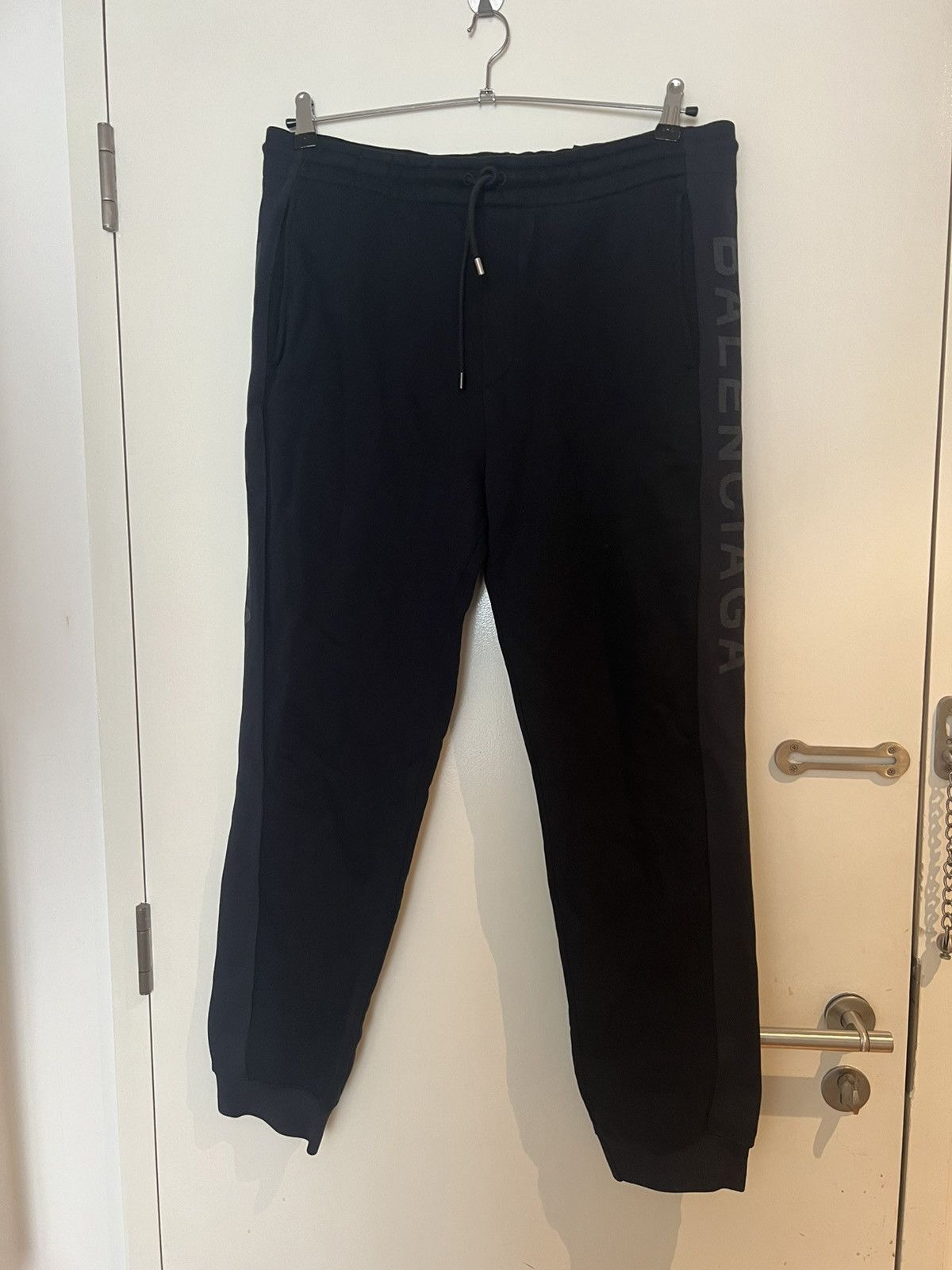 Balenciaga Balenciaga Spellout Side Adjustable Waist Jogger Navy L Size US 39 - 2 Thumbnail