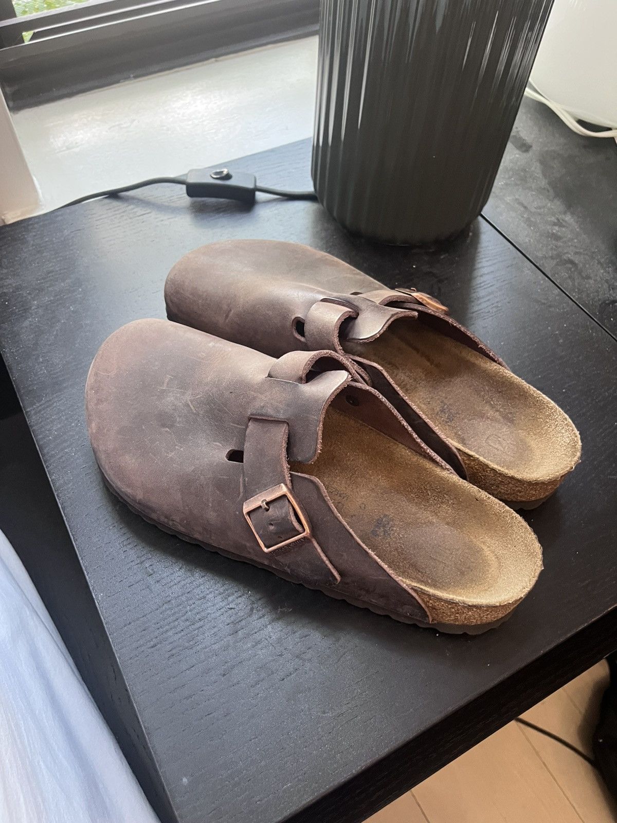 Birkenstock Leather Bostons Shoes in Brown, Men's (Size 10)