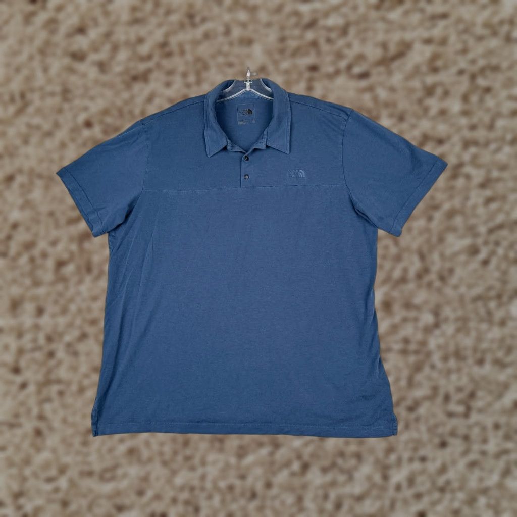 The North Face The North Face Polo Shirt Men XL Blue Cotton Blend Short Sleeve Golf Polo - Regular Fit, Button-Front, Embroidered Logo, Outdoor Performance, Men Size US XL / EU 56 / 4 - 1 Thumbnail