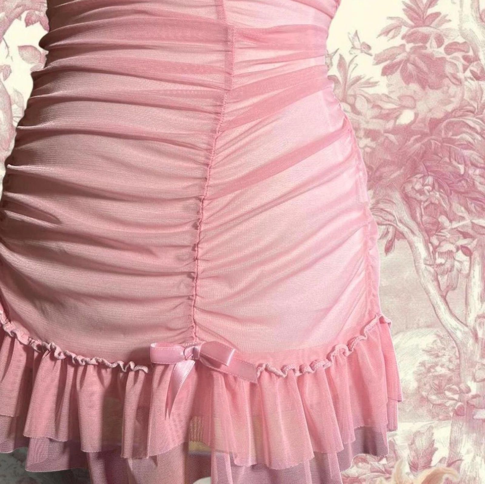 Other Vintage Lingerie Pink BabyDoll Layer Dress Outerwear Sheer Size ONE SIZE - 2 Thumbnail