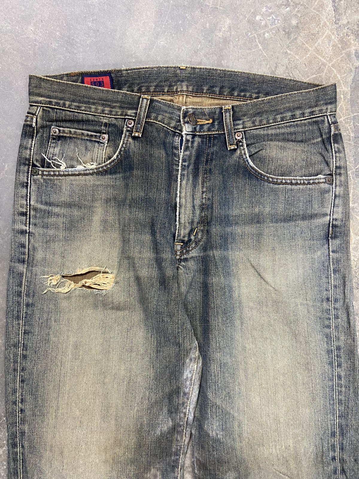 Beauty Beast Vintage Edwin Jeans Distressed Denim if 6 was 9 edwin 505ZZ Size US 33 - 3 Thumbnail