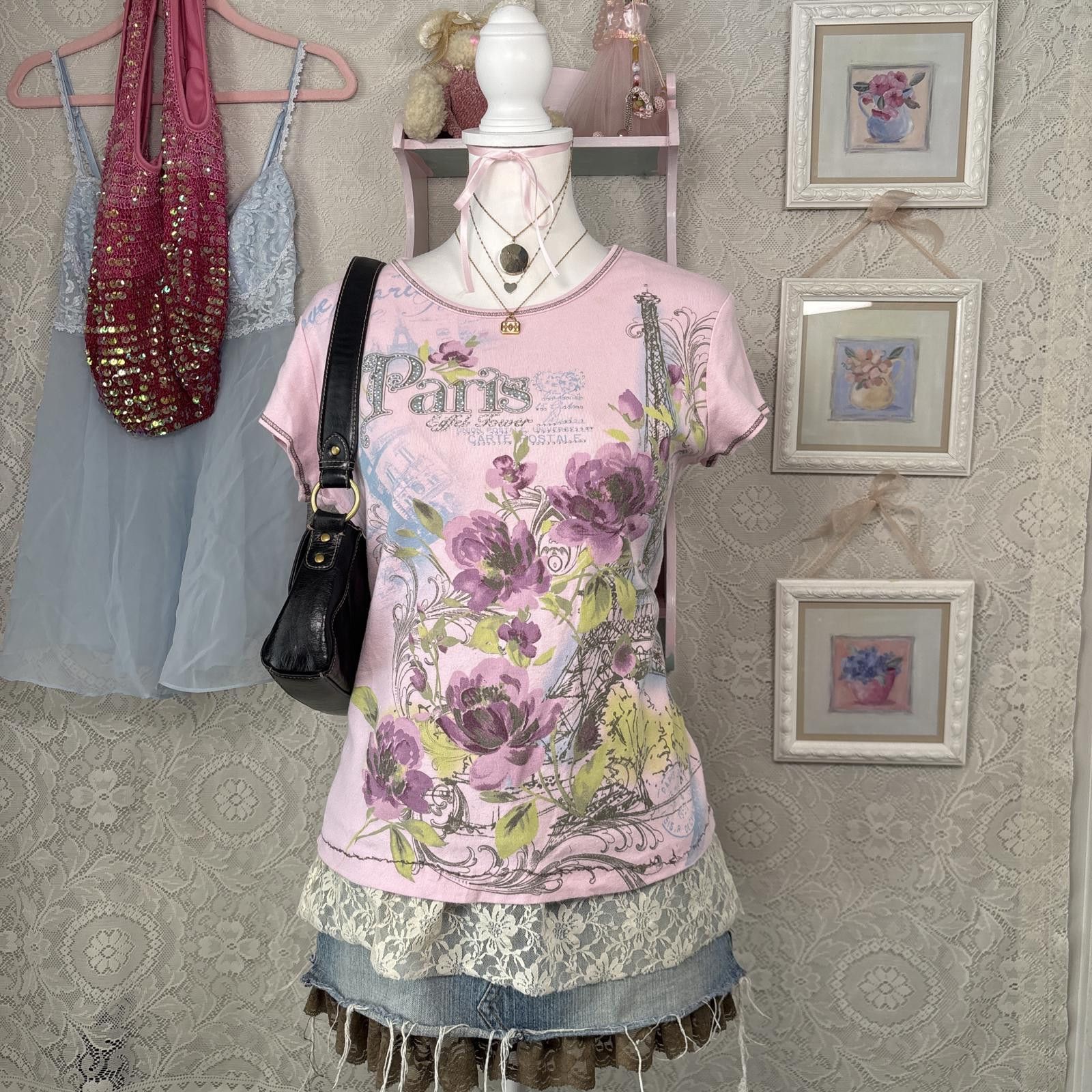 Other y2k pink coquette grunge beaded blouse Size XL / US 12-14 / IT 48-50 - 1 Thumbnail