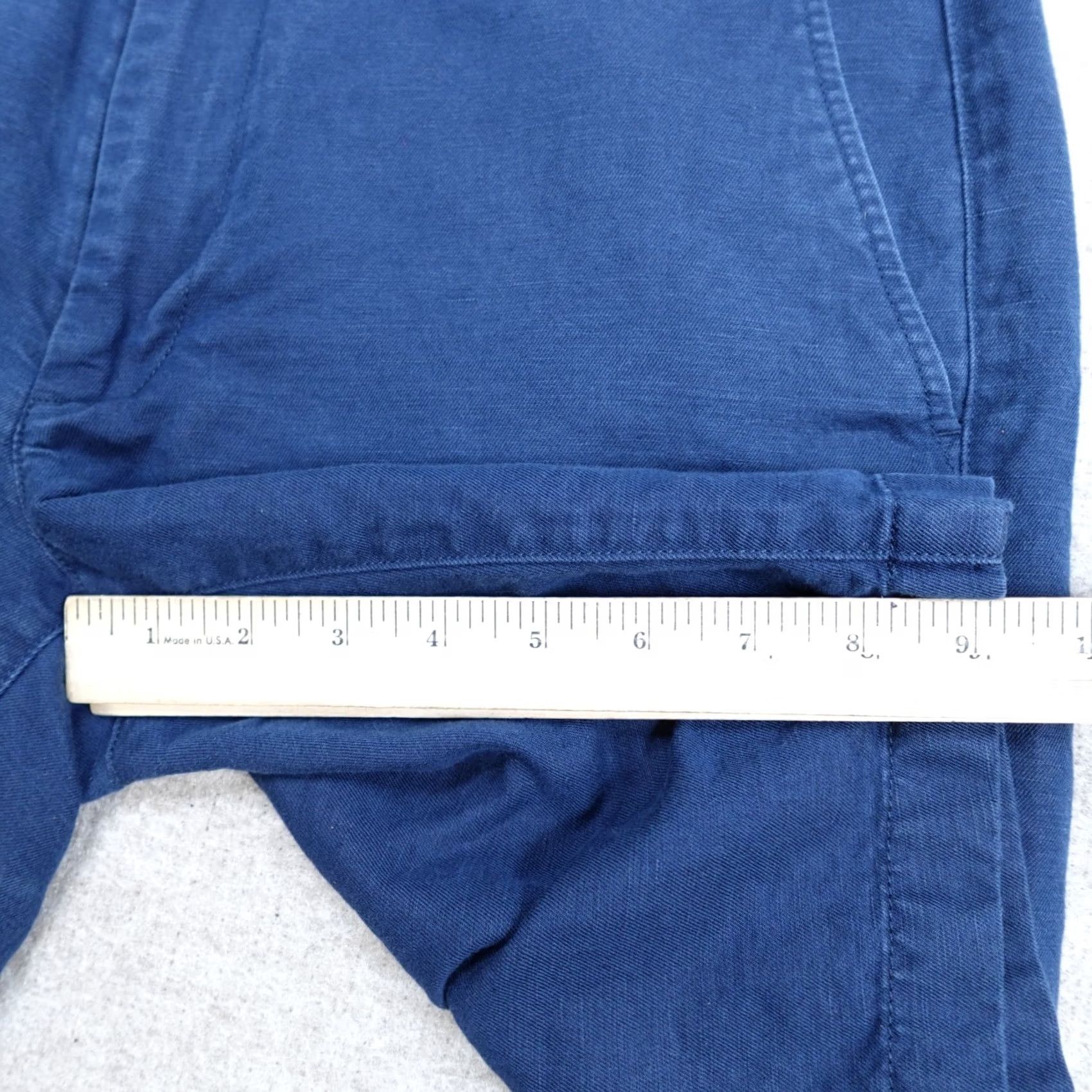 Vintage Jommers Mens Chino Shorts 33 Blue Solid Linen Blend Casual Baird McNutt Size US 32 / EU 48 - 6 Thumbnail