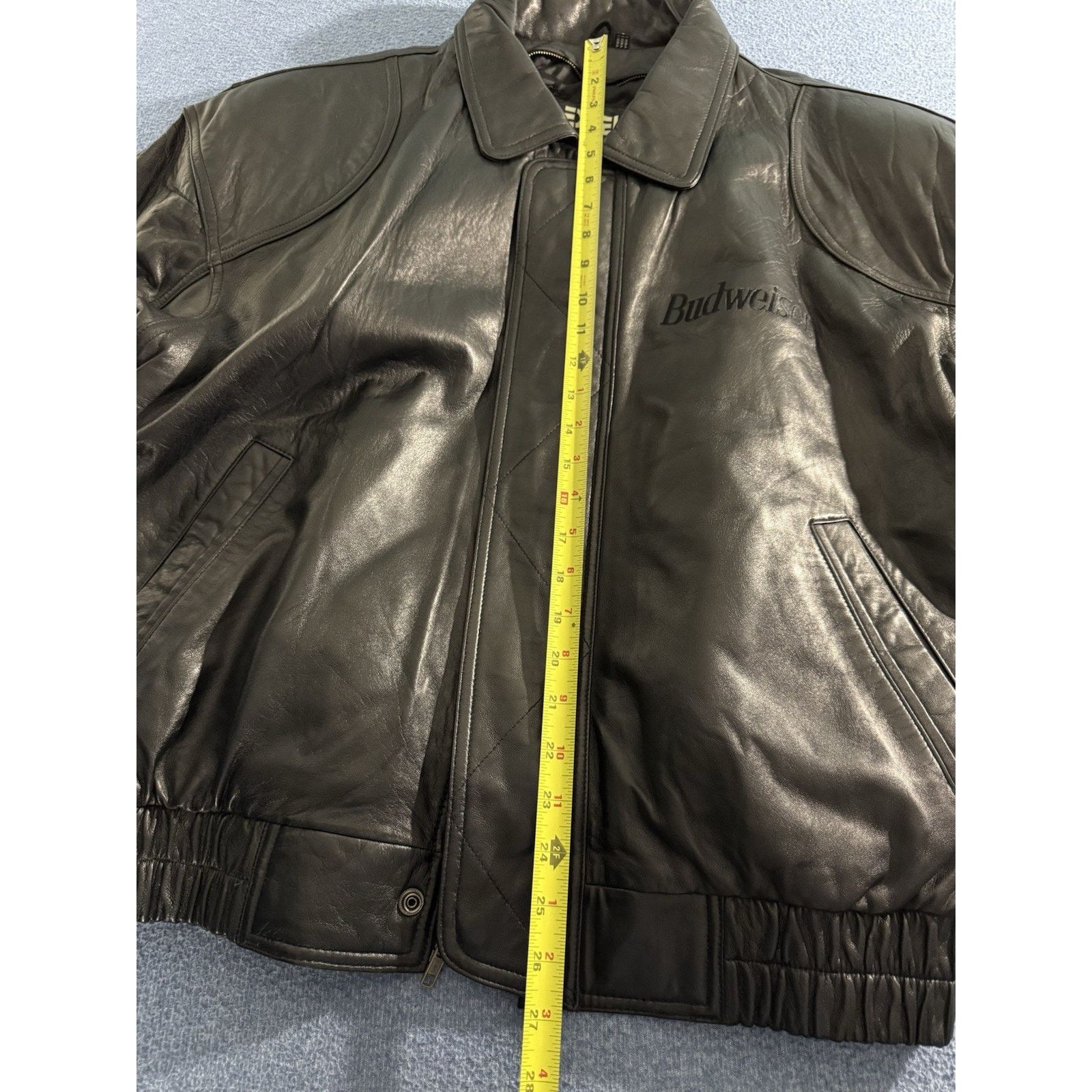 Excelled Excelled Budweiser Genuine Lambskin Leather Bomber Jacket Size US L / EU 52-54 / 3 - 11 Thumbnail