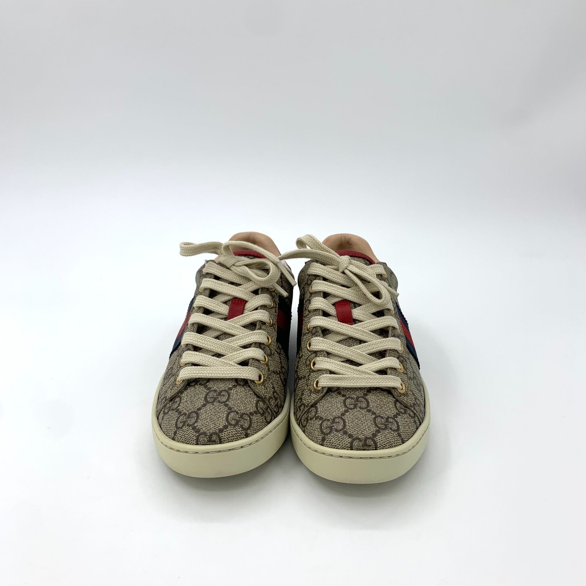 Gucci Gucci Ace Series GG Monogram Sneakers Womens Size 35 Beige/R Size US 5 / IT 35 - 8 Thumbnail