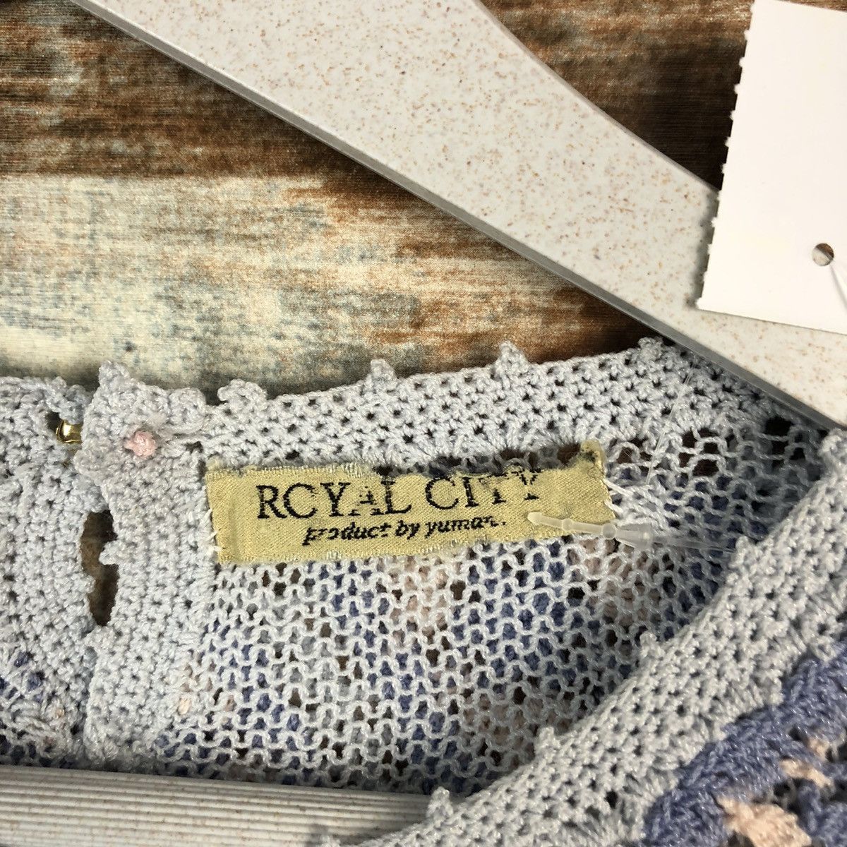 Homespun Knitwear × Japanese Brand Royal Ciny crochet meshnet vintage Blue Knitwear #A1374 Size M / US 6-8 / IT 42-44 - 9 Thumbnail
