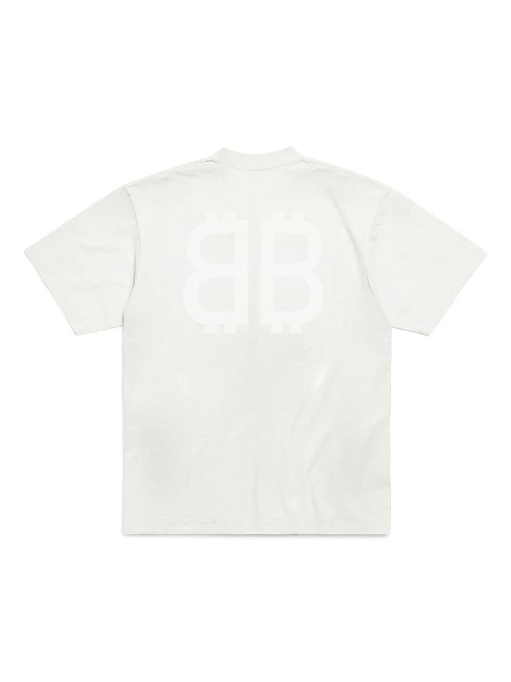 Balenciaga o1tr1nto1025 Crypto T-Shirt Medium Fit in White Size US M / EU 48-50 / 2 - 2 Thumbnail