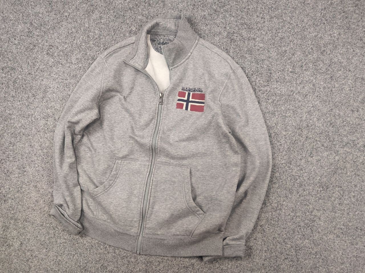 Napapijri Napapijri Balys Full Gray Logo Zip Pullover Sweatshirt Size US M / EU 48-50 / 2 - 5 Thumbnail