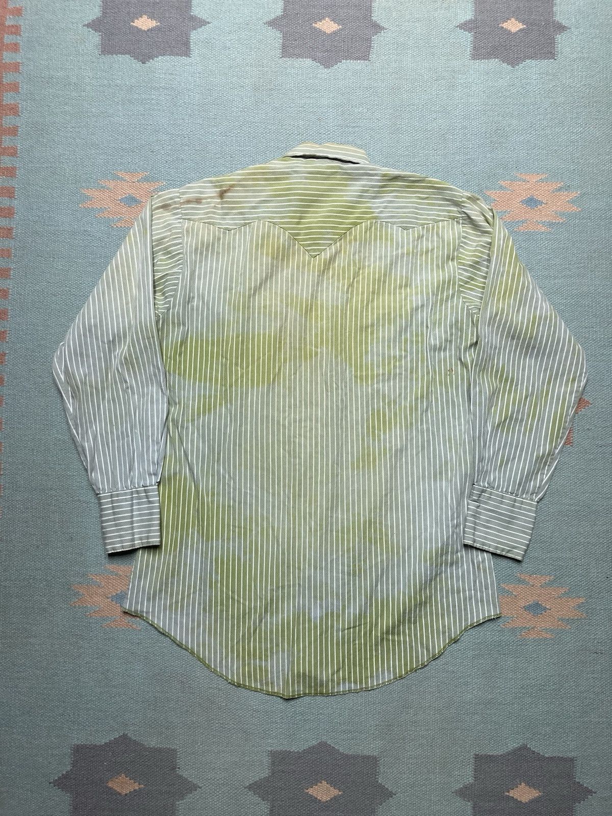 Vintage Vtg 60s western shirt Tem Tex Pearl snap faded green medium Size US M / EU 48-50 / 2 - 8 Thumbnail