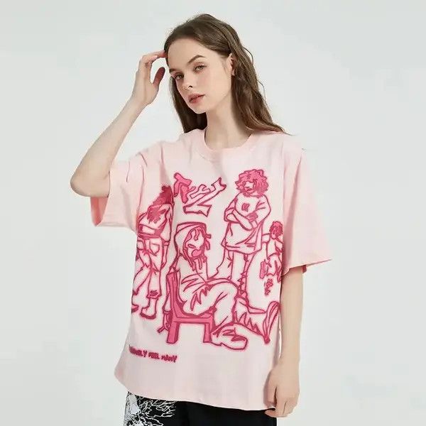 VIBE Streetwear Funny Anime Cartoon Graphic Oversized T-Shirt y2k Size US L / EU 52-54 / 3 - 8 Thumbnail