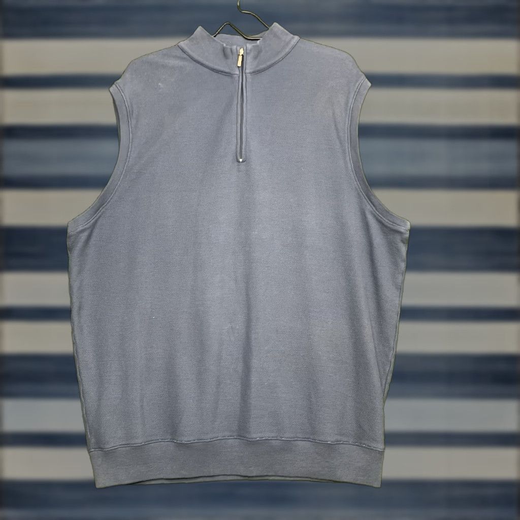 Peter Millar VEST Peter Millar 2XL Blue 1/4 Zip Golf Performance Lightweight Wicking Embroidered Logo Regular Mens Near-Measureable Comfort Size US XXL / EU 58 / 5 - 1 Thumbnail