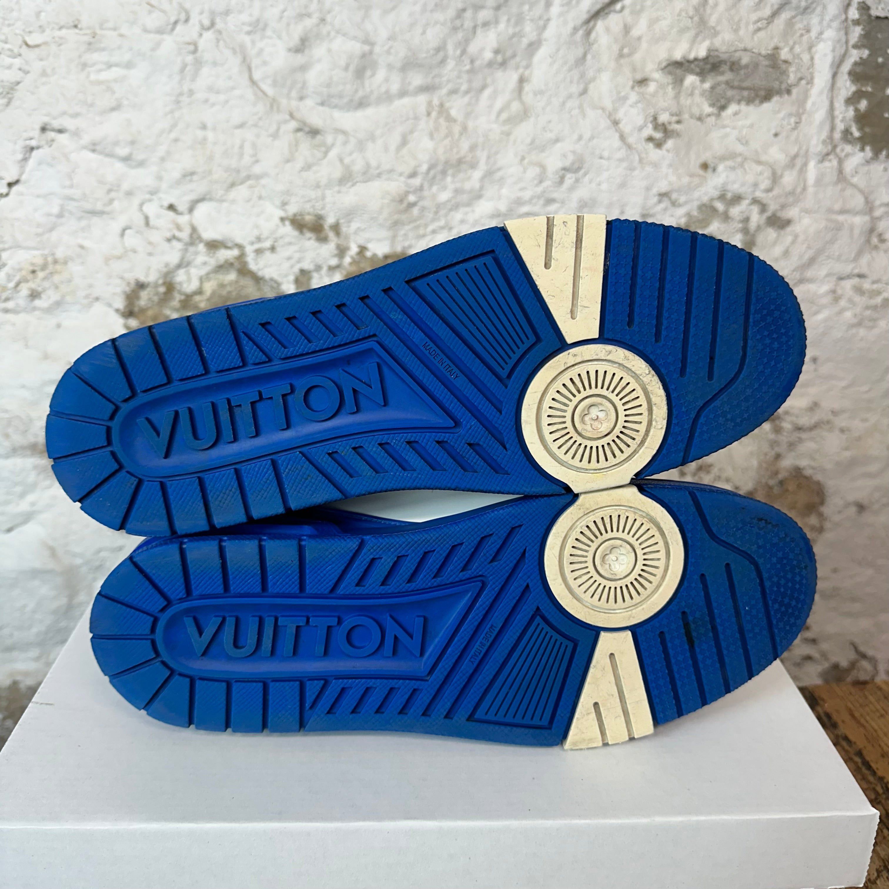 Louis Vuitton Louis Vuitton Blue White Trainer Sneaker Sz 11 (9.5LV) Size US 11 / EU 44 - 7 Thumbnail
