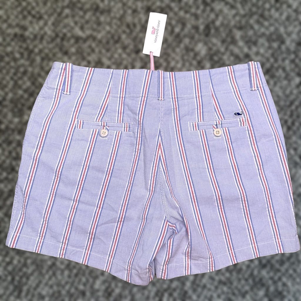 Vineyard Vines Vineyard Vines Nicholls Stripe Ed Shorts Womens 14 Bimini Blue 5 Inch New Size 36" / US 14 / IT 50 - 1 Thumbnail