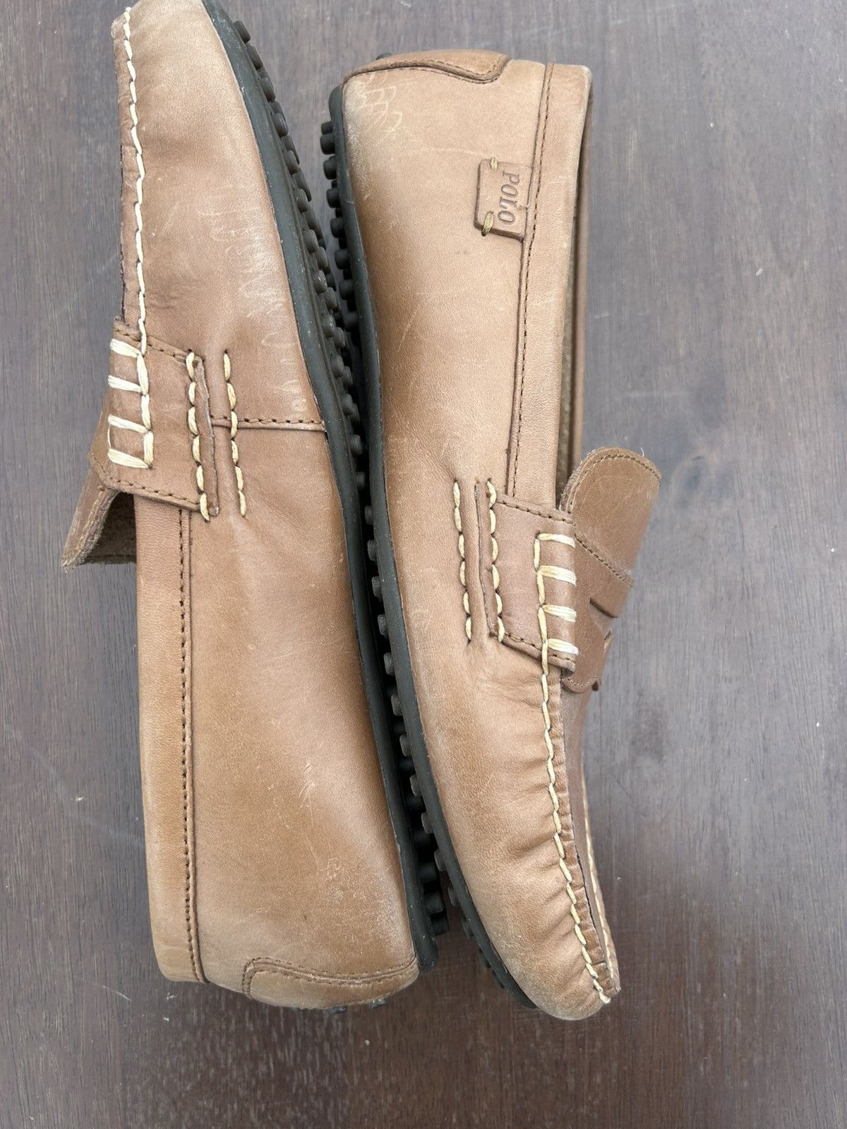 Ralph Lauren Wes Polo Tan Smooth Pull Up Leather 9.5 D Size US 9.5 / EU 42-43 - 5 Thumbnail