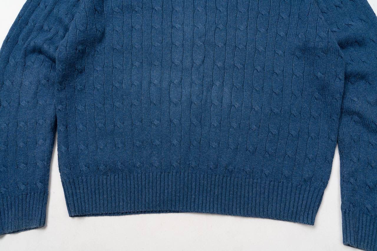 Polo Ralph Lauren 🔵 POLO RALPH LAUREN Vintage Tussah Silk Cable Knit Sweater Size US XL / EU 56 / 4 - 16 Thumbnail