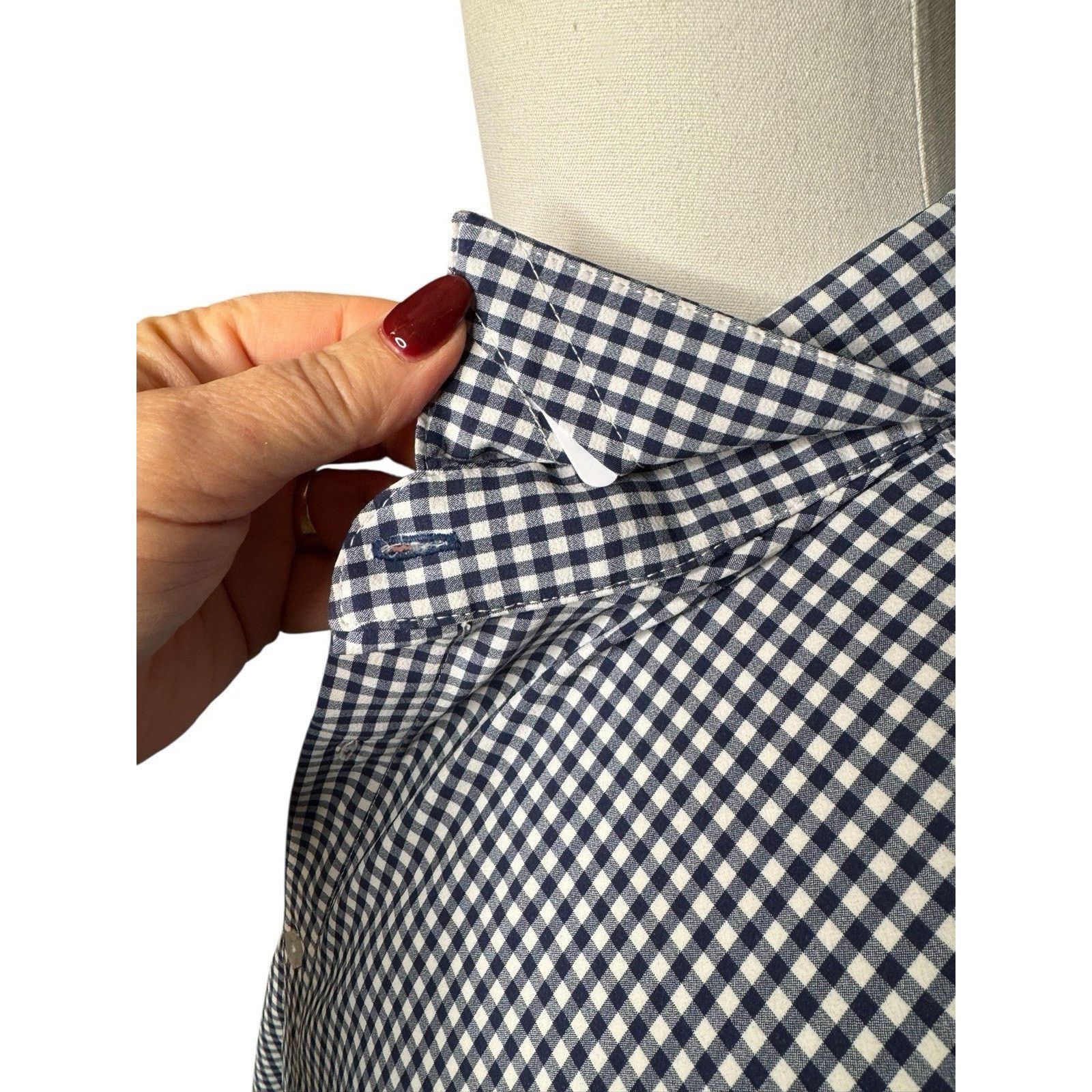 Mizzen+Main Mizzen + Main Leeward Navy Blue Gingham Button Down Shirt Size US XL / EU 56 / 4 - 3 Thumbnail