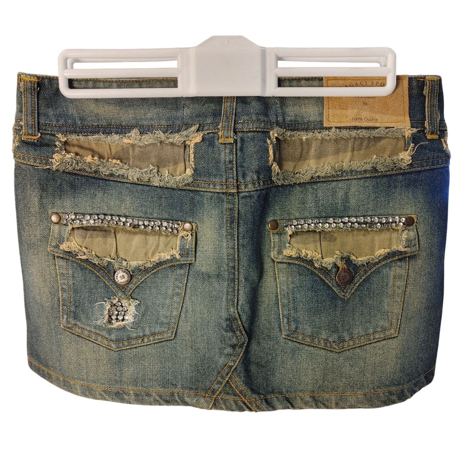 Other Lagaci Sport Women's Blue Denim Jean Mini Skirt Small Size 26" / US 2 / IT 38 - 2 Thumbnail