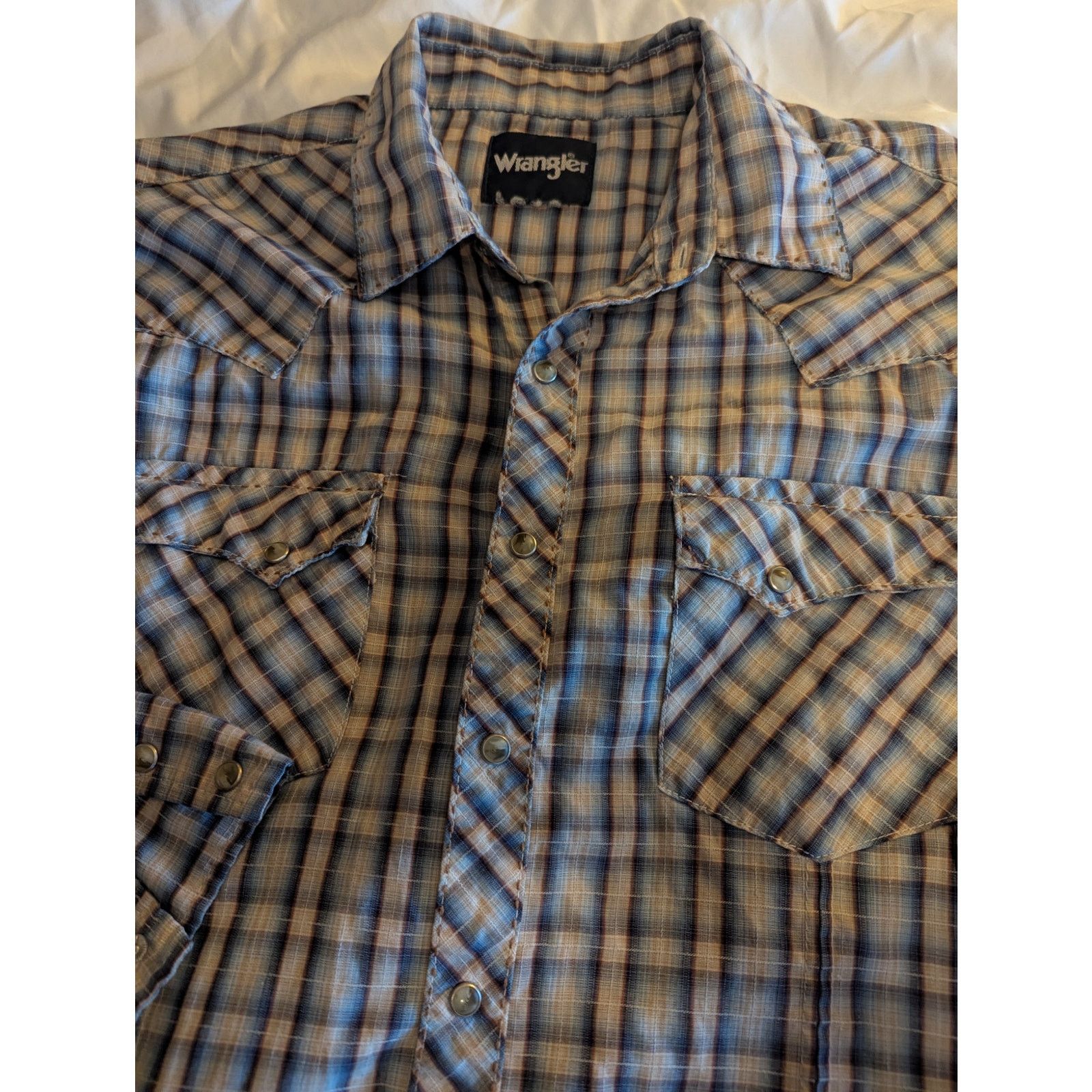 Wrangler Vitg Wrangler Western Plaid Pearl Button Snap Shirt Med 42 Size US M / EU 48-50 / 2 - 1 Thumbnail
