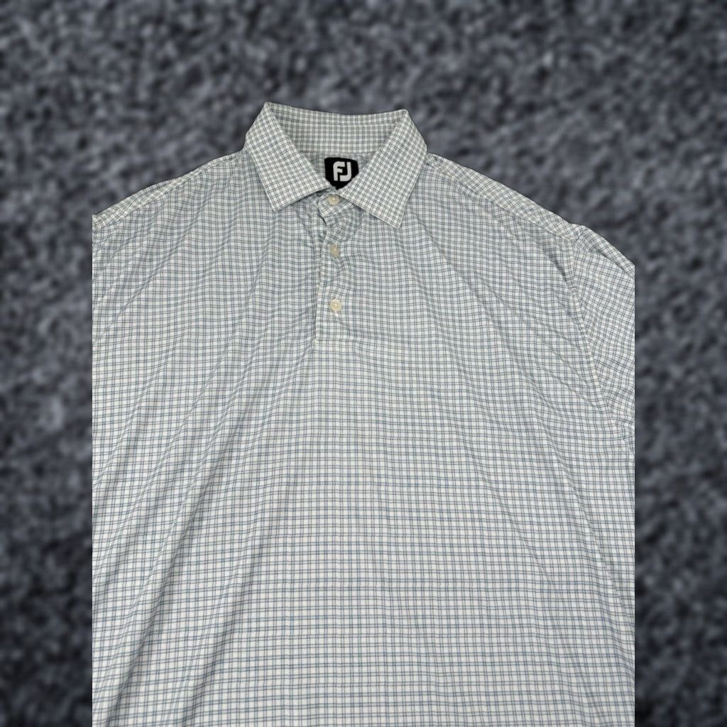 Footjoy FootJoy Polo Shirt Mens L White Multicolor Short Sleeve Golf Check Logo FJ Embroidered Breathable Performance Size US L / EU 52-54 / 3 - 1 Thumbnail