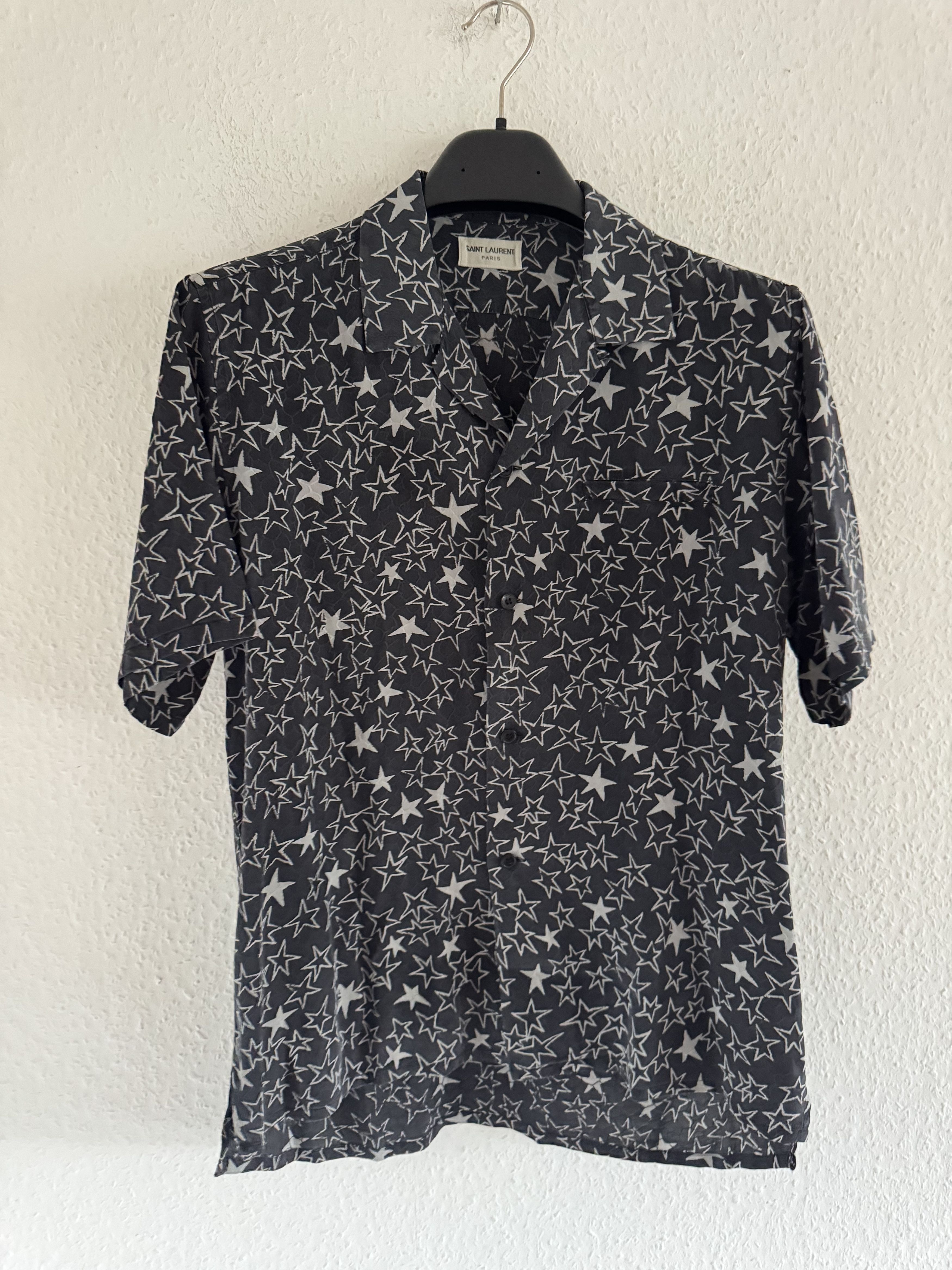 Saint Laurent Paris SS20 Star Print Silk Shirt Size US S / EU 44-46 / 1 - 1 Thumbnail