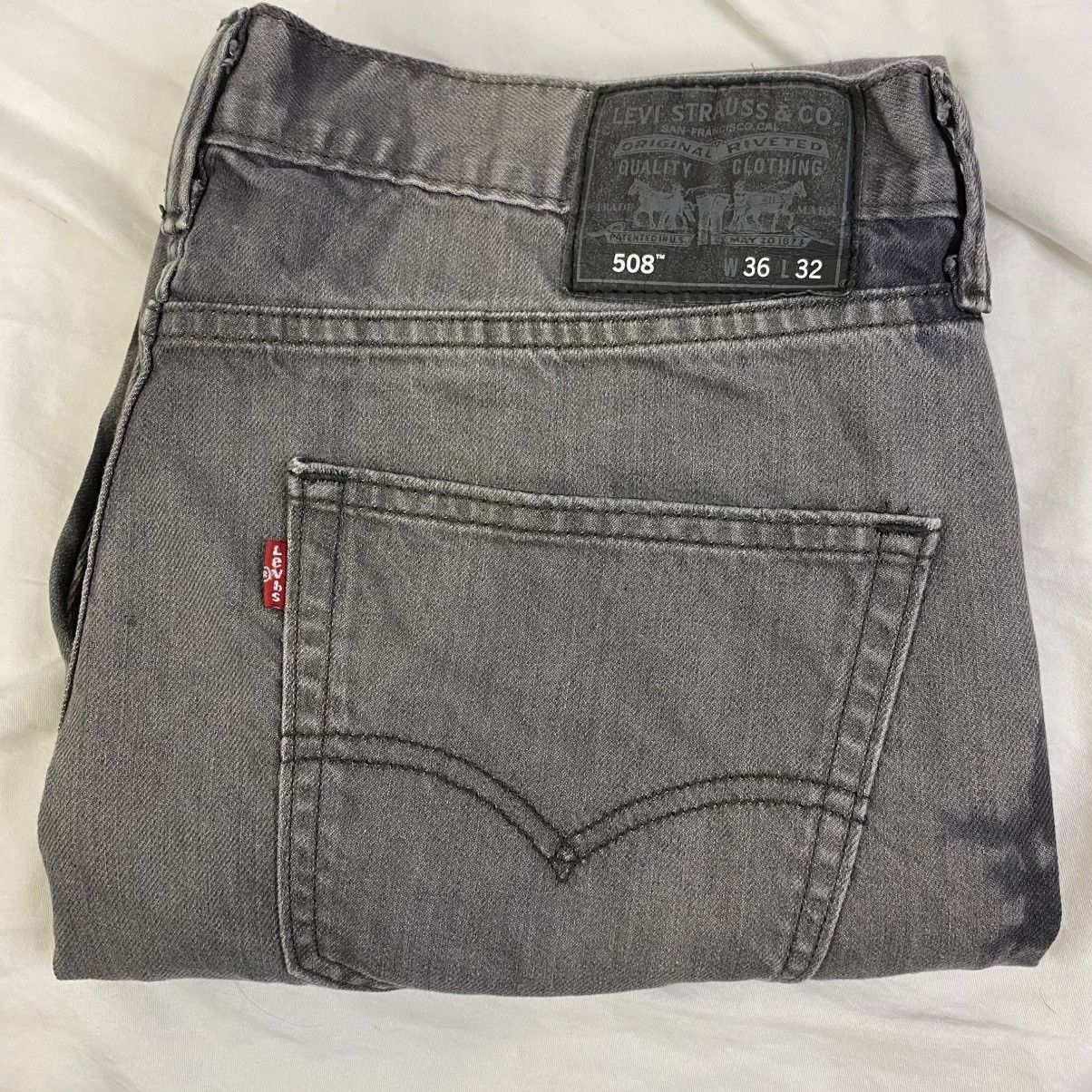 Levi's Levi's 508 Jeans Men's Gray/Black Sz 36x32 Splatter EUC Size US 36 / EU 52 - 3 Thumbnail