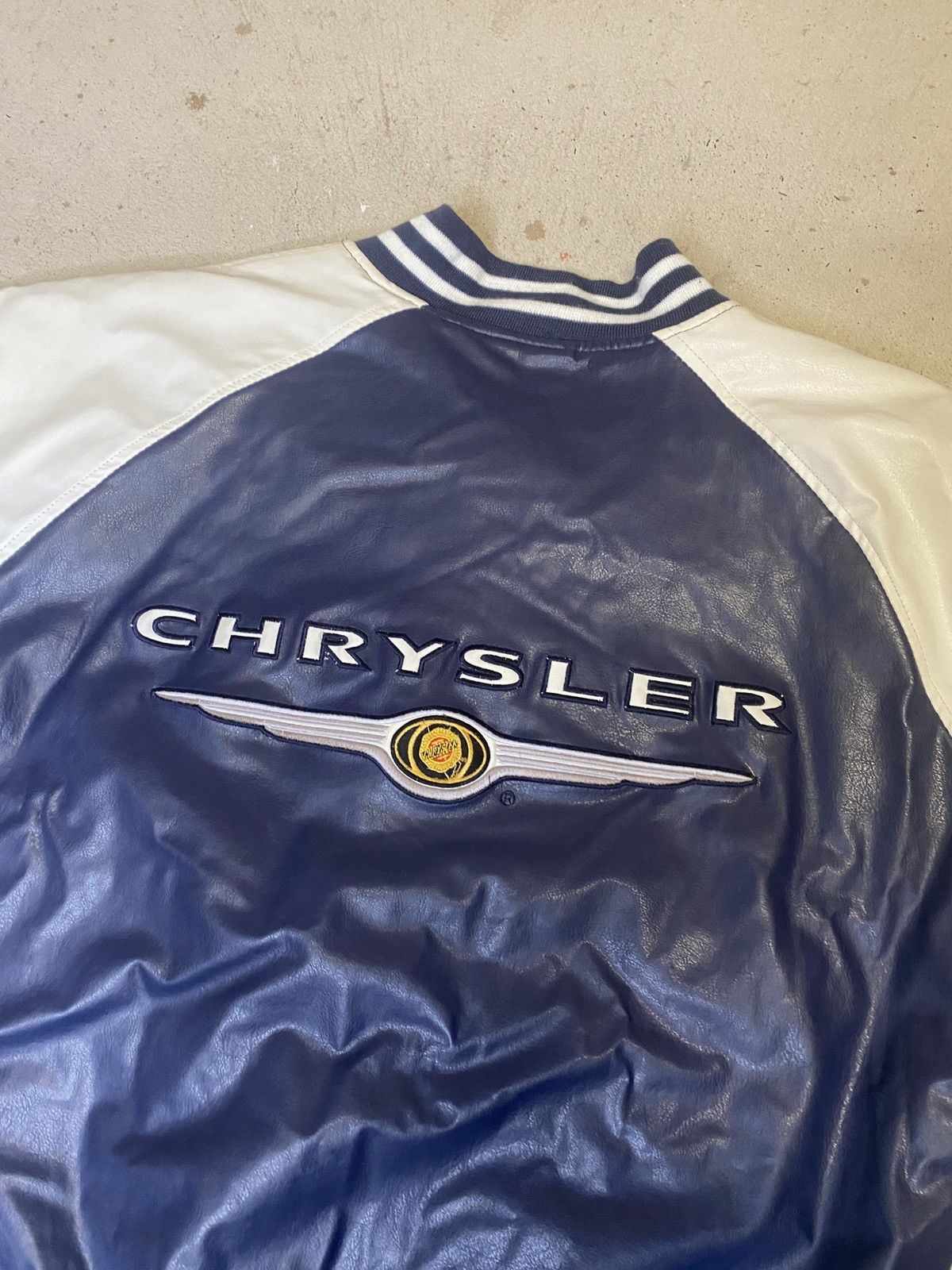 Chrysler × Vintage Y2K Chrysler racing varsity Bomber navy and white jacket Size US M / EU 48-50 / 2 - 5 Thumbnail