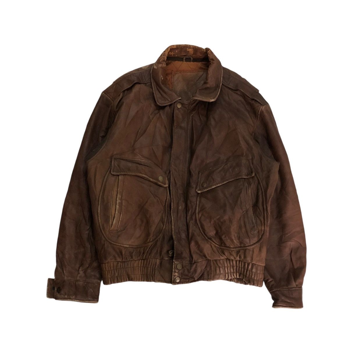 Japanese Brand 🔥VINTAGE JUMPER BOMBER LEATHER JACKET ISSEY MIYAKE Size US L / EU 52-54 / 3 - 1 Thumbnail