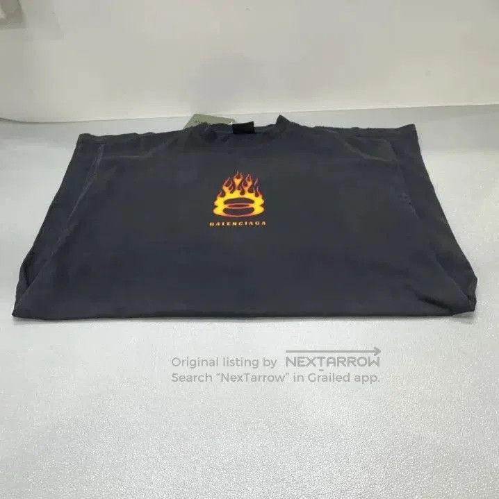 Balenciaga Balenciaga Flame Logo Casual Black T. Size US M / EU 48-50 / 2 - 7 Thumbnail