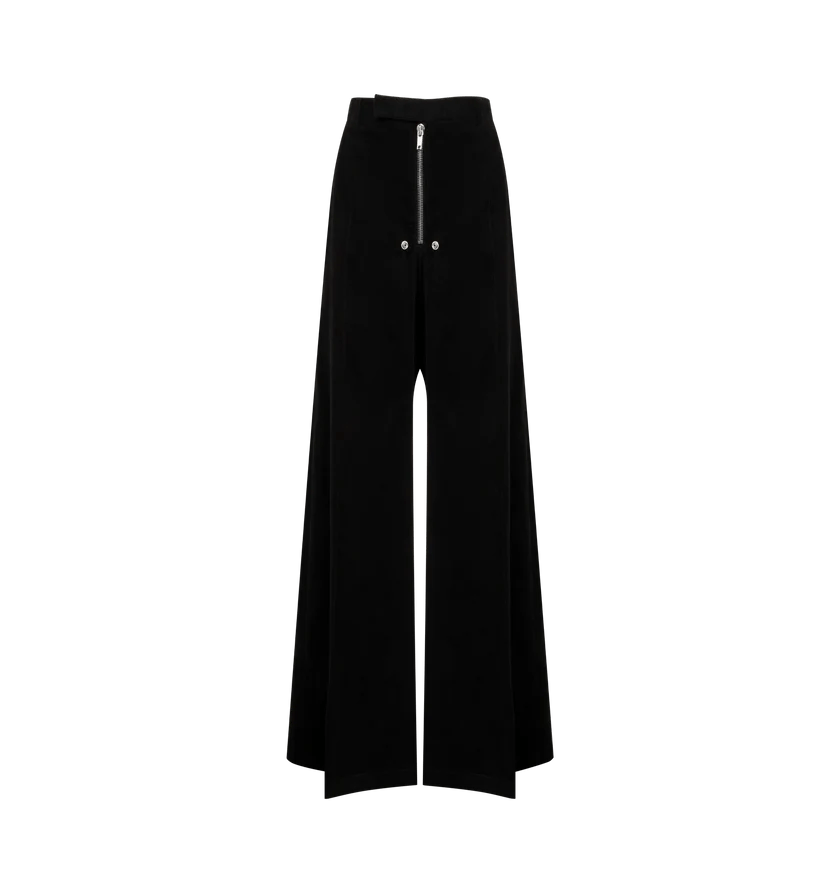 Rick Owens o1h1sh11225 Tailored Wide Belas Pant in Black Size 27" / US 4 / IT 40 - 1 Thumbnail