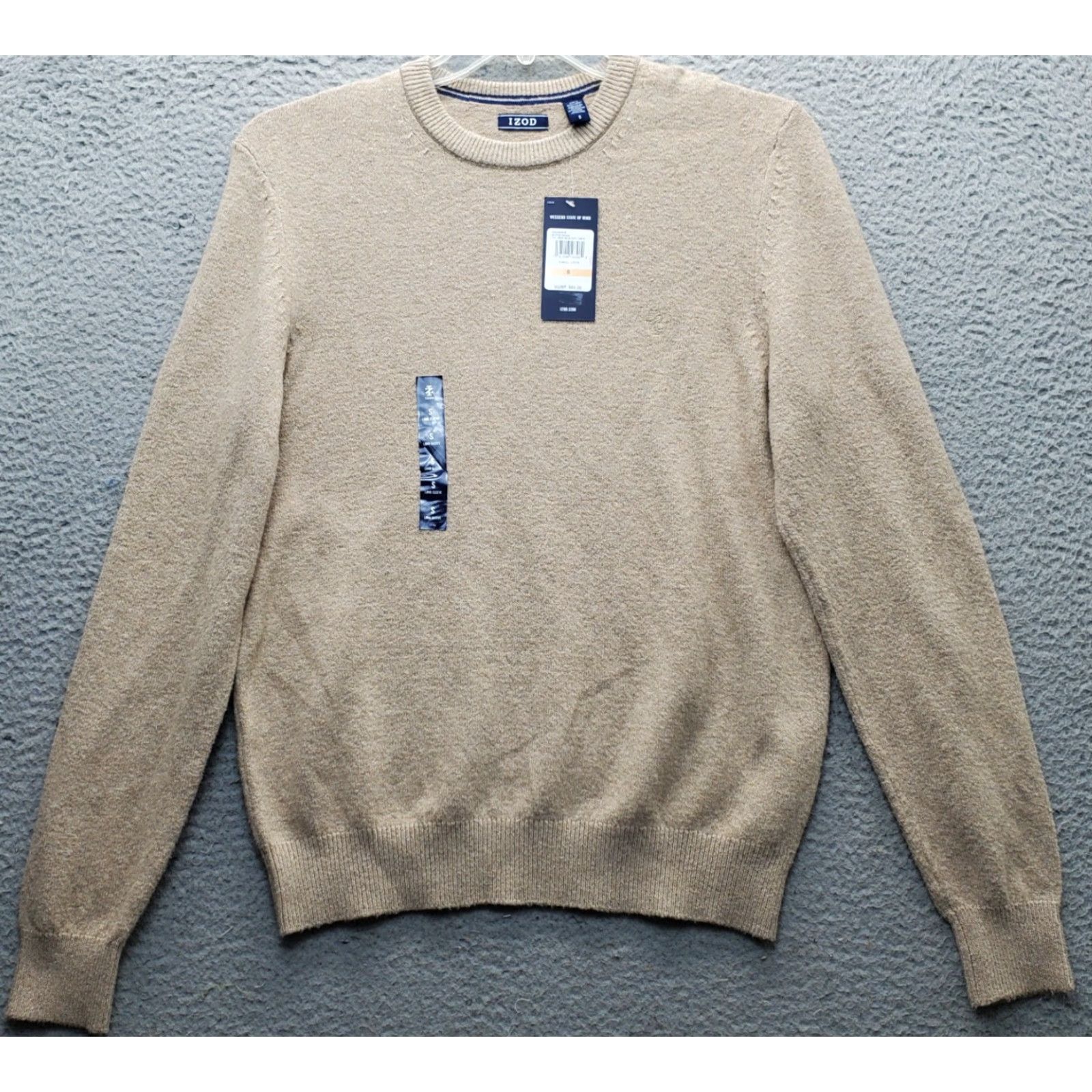 Izod IZOD Sweater Mens Small Brown Cotton Knit Long Sleeve Crew Neck Pullover Size US S / EU 44-46 / 1 - 2 Thumbnail