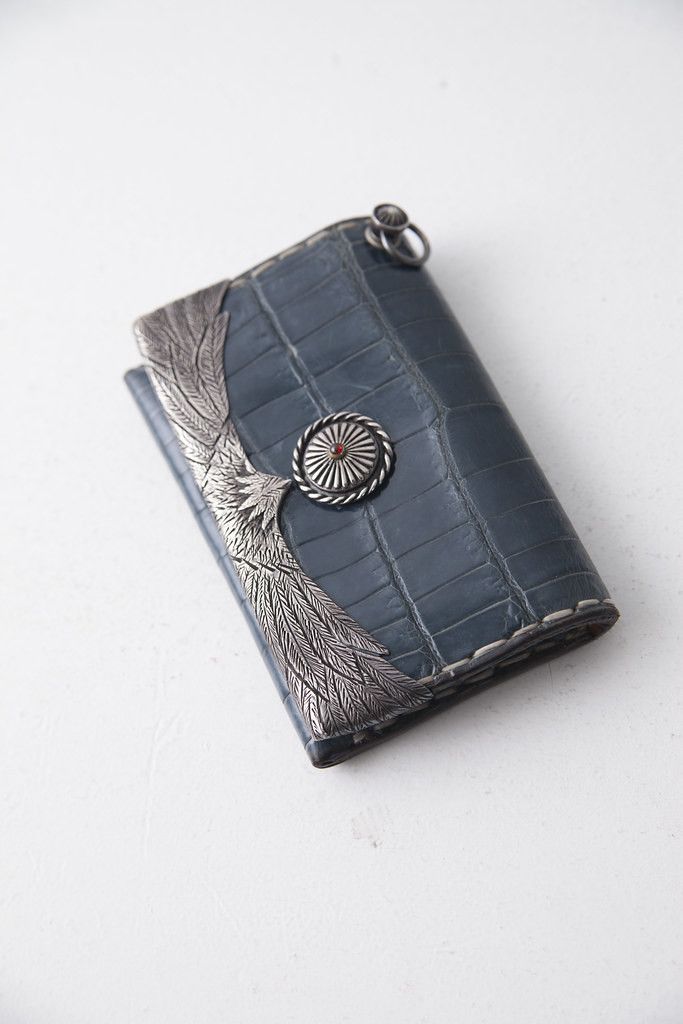 The Flat Head Silver & crocodile leather wallet Size ONE SIZE - 3 Thumbnail