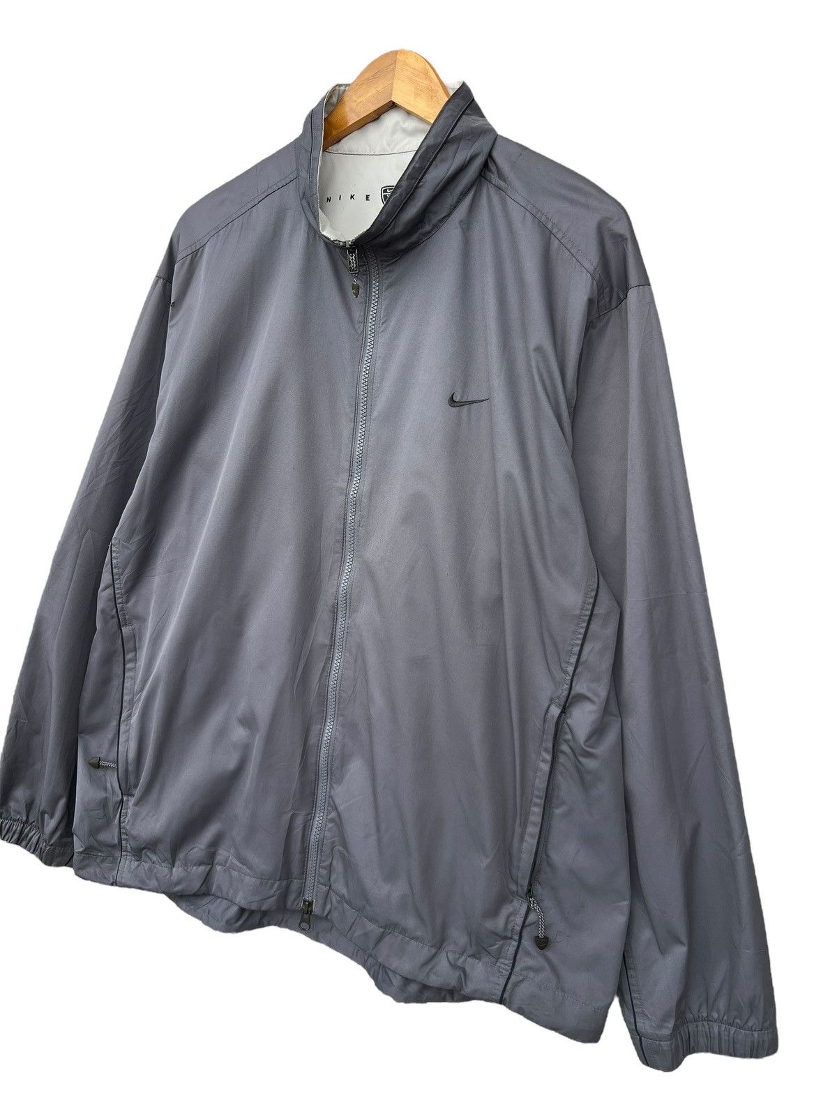 Nike × Vintage Vintage Y2K Nike Zipper Small Swoosh Grey Jacket Size US XL / EU 56 / 4 - 3 Thumbnail