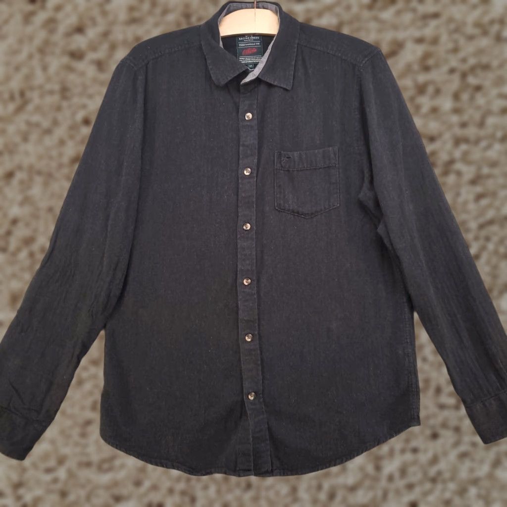 Vintage Racing Green Shirt Mens M Button-Up Casual Travel Cotton Flannel Gray Coat? Size US M / EU 48-50 / 2 - 1 Thumbnail