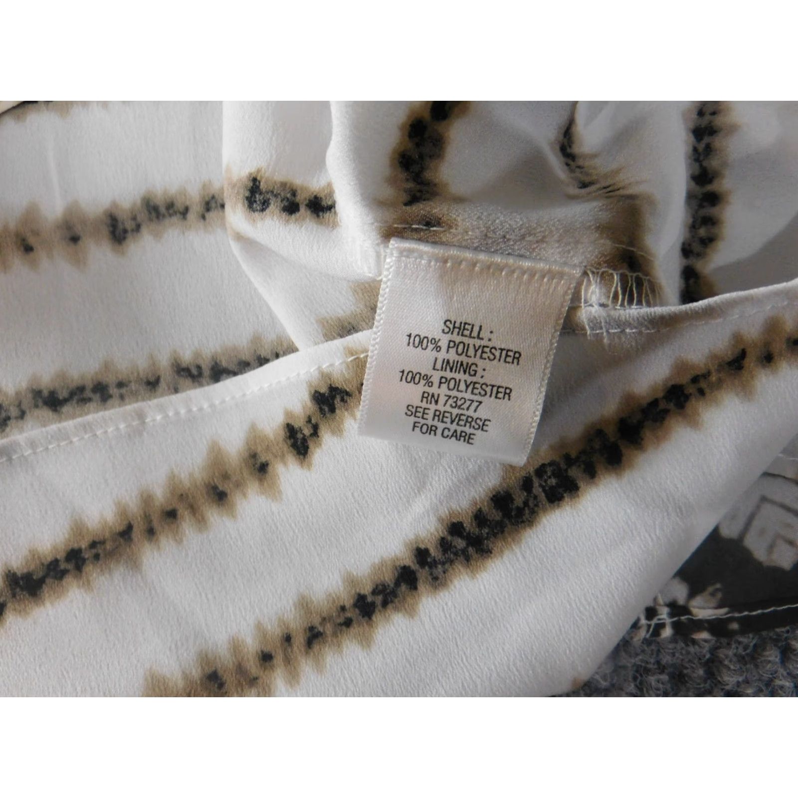 Vintage Dana Buchman Womens Blouse M Brown pullover stretch top lined sheer Geometric Neck Round Sleeveless Casual Shirt Ladies Regular Basic 90s? Size M / US 6-8 / IT 42-44 - 6 Thumbnail