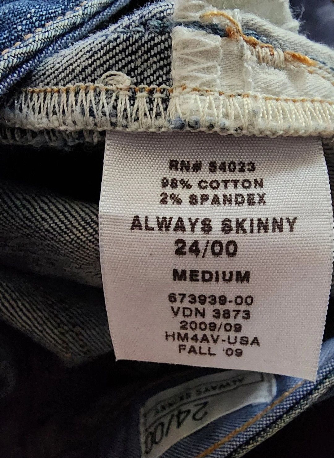 Gap GAP Women's Medium Wash Always Skinny 1969 Jeans Size 24/00 Size 24" / US 00 / IT 34 - 3 Thumbnail