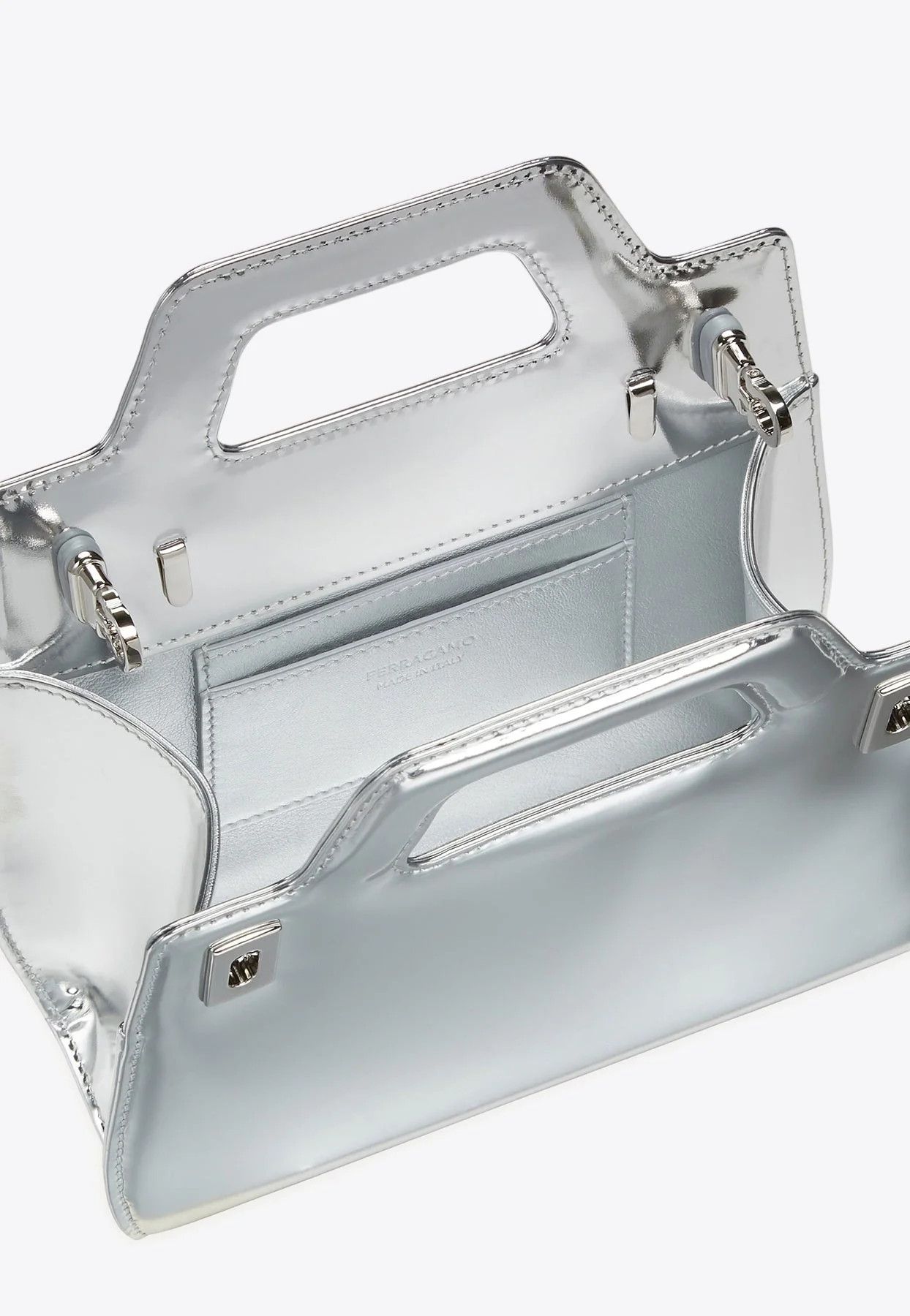 Salvatore Ferragamo o1s1rm0924 Size: OS / Wanda Mini Bag in Silver Size ONE SIZE - 4 Thumbnail
