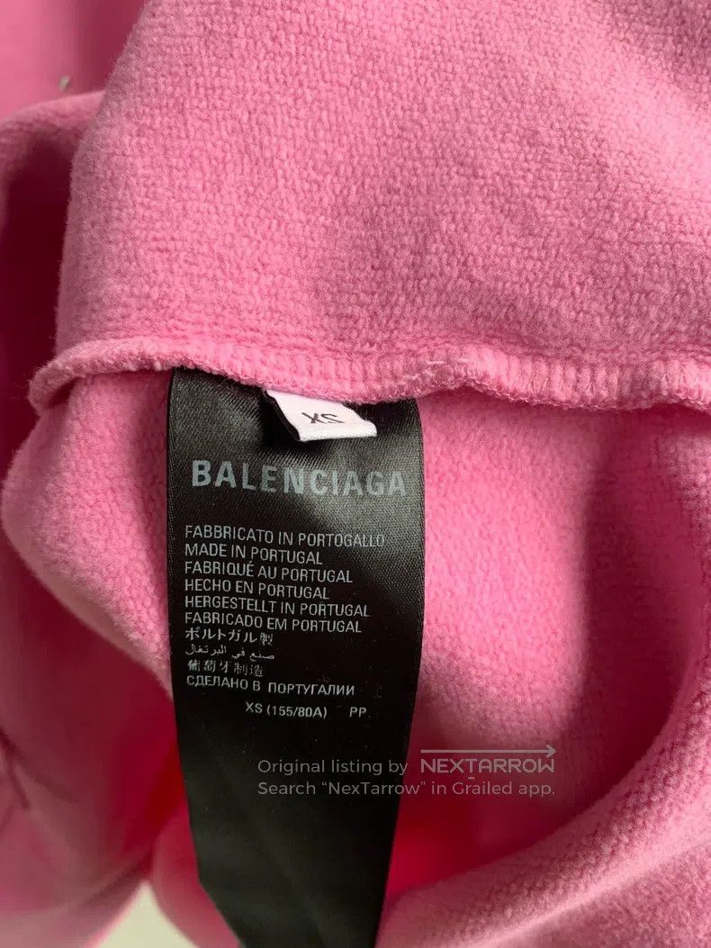 Balenciaga Balenciaga Pink Embroidery Letter Logo Hoodie Size US XS / EU 42 / 0 - 8 Thumbnail