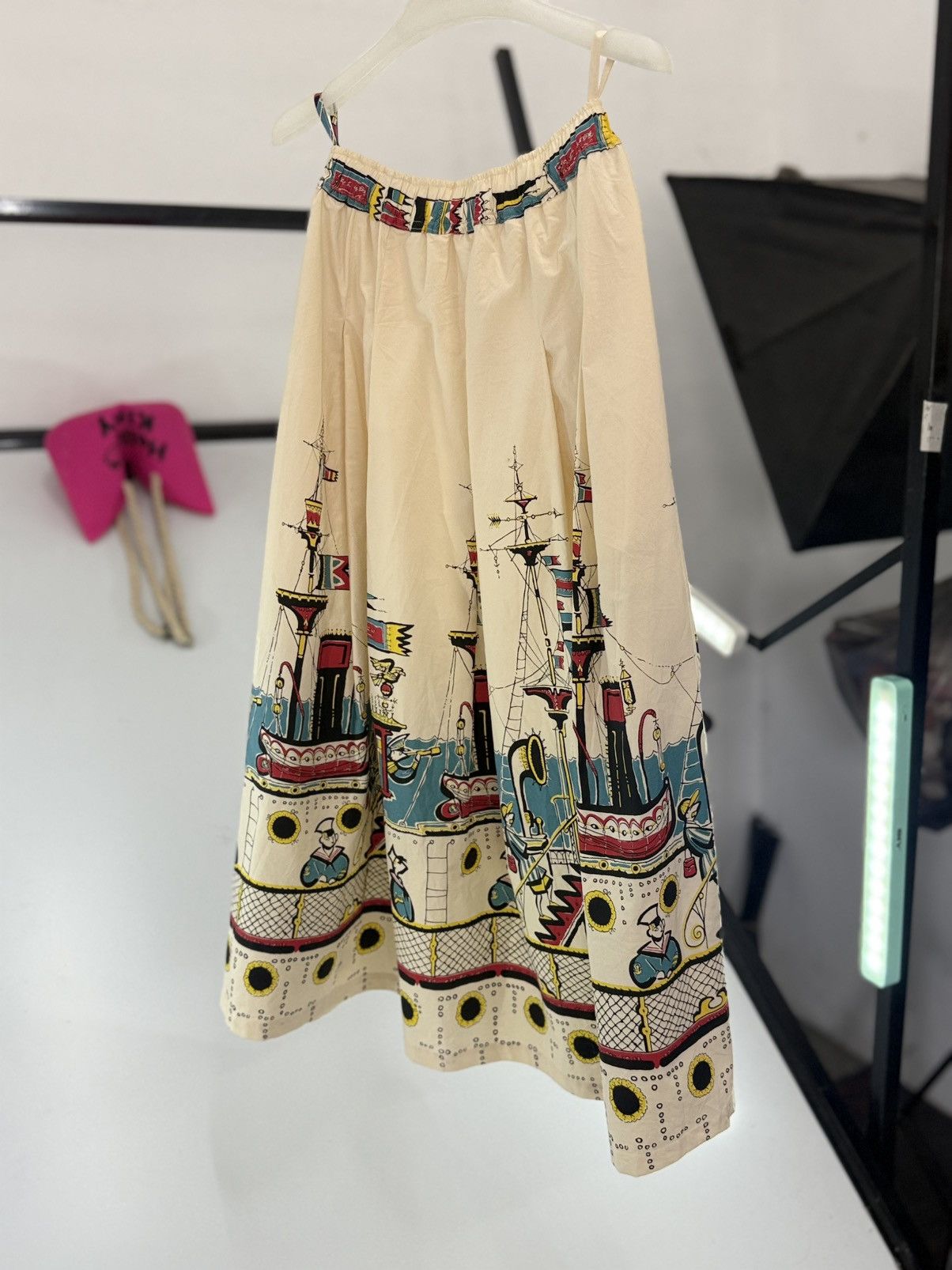 Toyo Enterprises 🔥 Sea Cruise Novelty 50's Border Print Travel Fantasy Skirt Size 29" - 4 Thumbnail