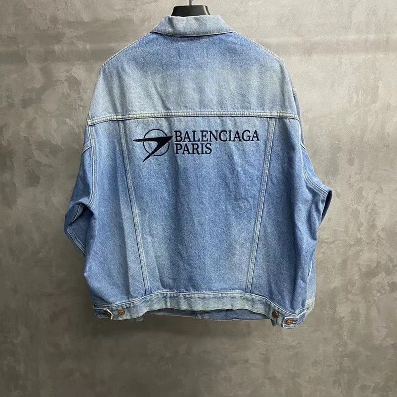 Balenciaga Balenciaga Blue embroidered logo denim jacket Size US XS / EU 42 / 0 - 2 Thumbnail