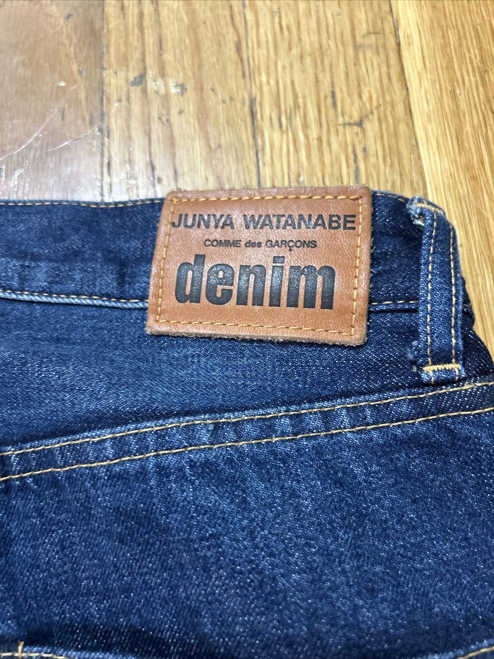 Comme des Garcons Distressed Patchwork Blue Indigo Denim Jeans Size US 31 - 5 Thumbnail