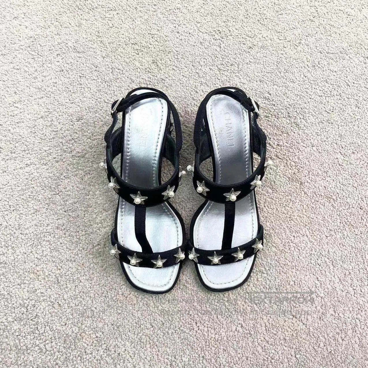 Chanel Chanel Classic star pearl block heeled sandals| Size US 4.5 / IT 34.5 - 2 Thumbnail