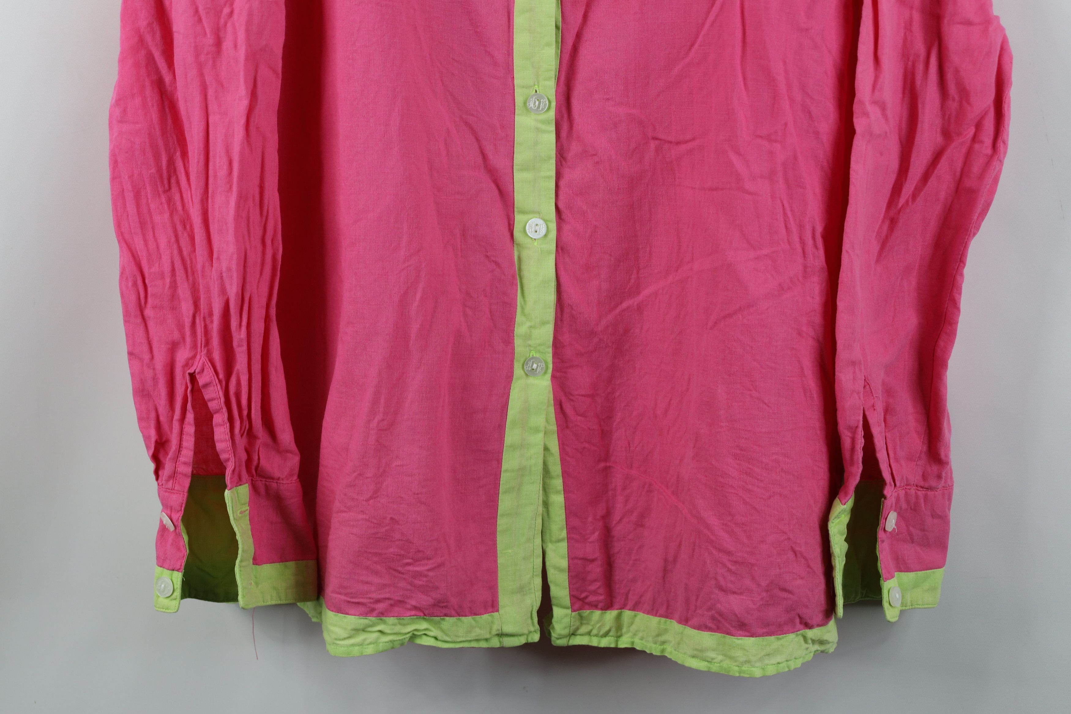 Lilly Pulitzer Lilly Pulitzer Blend Camp Collar Collared Button Shirt Pink Size L / US 10 / IT 46 - 3 Thumbnail