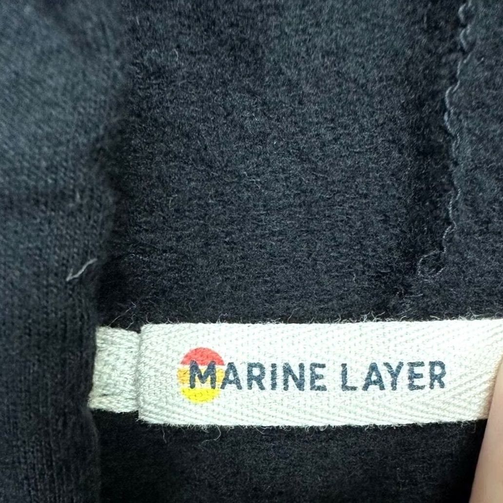 Marine Layer Marine Layer Hoodie Sweatshirt Adult Large Black Pullover Drawstring Men Size US L / EU 52-54 / 3 - 4 Thumbnail