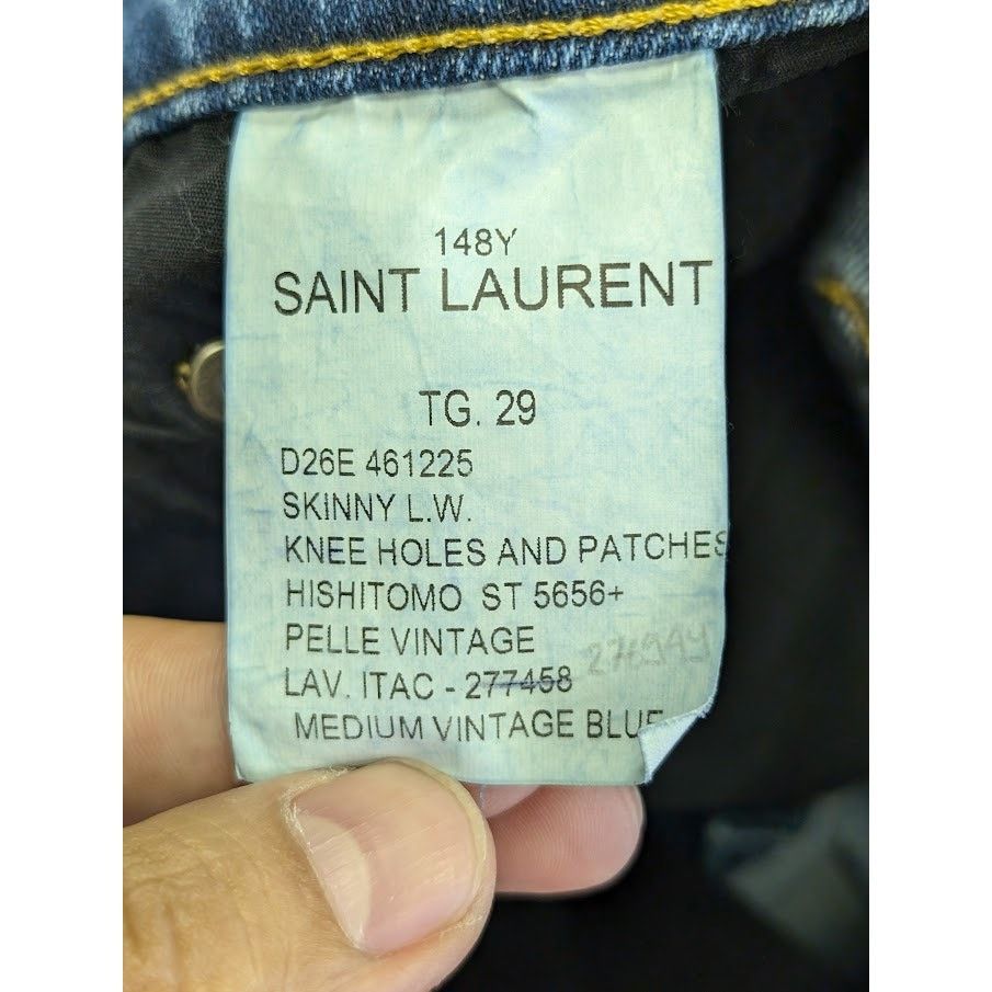 Saint Laurent Paris o1rshd1 Sample Jeans in Indigo Blue Size US 29 - 21 Thumbnail