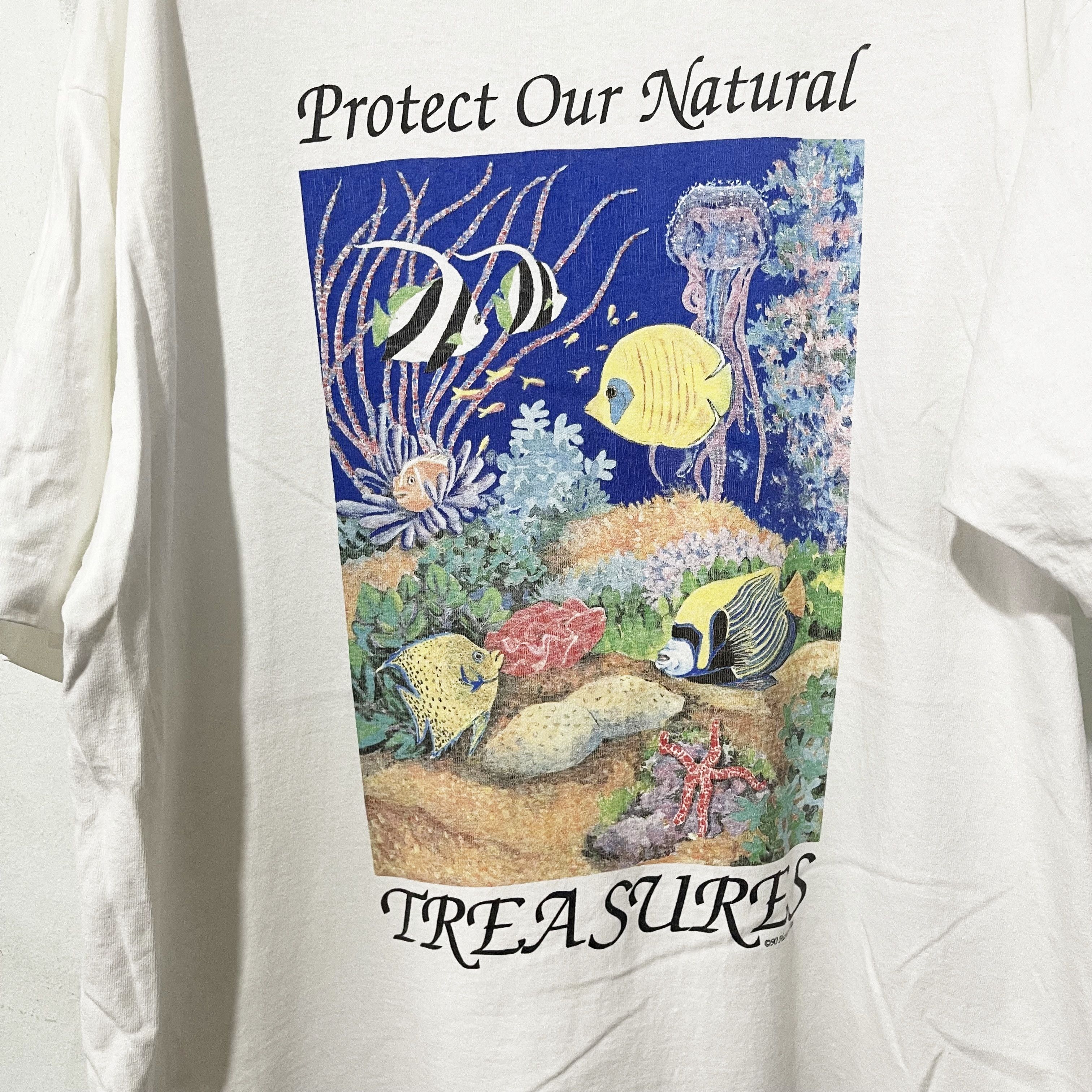 Vintage Vintage 90s Human-I-Tees Protect Our Natural Treasures Shirt Size US XL / EU 56 / 4 - 2 Thumbnail
