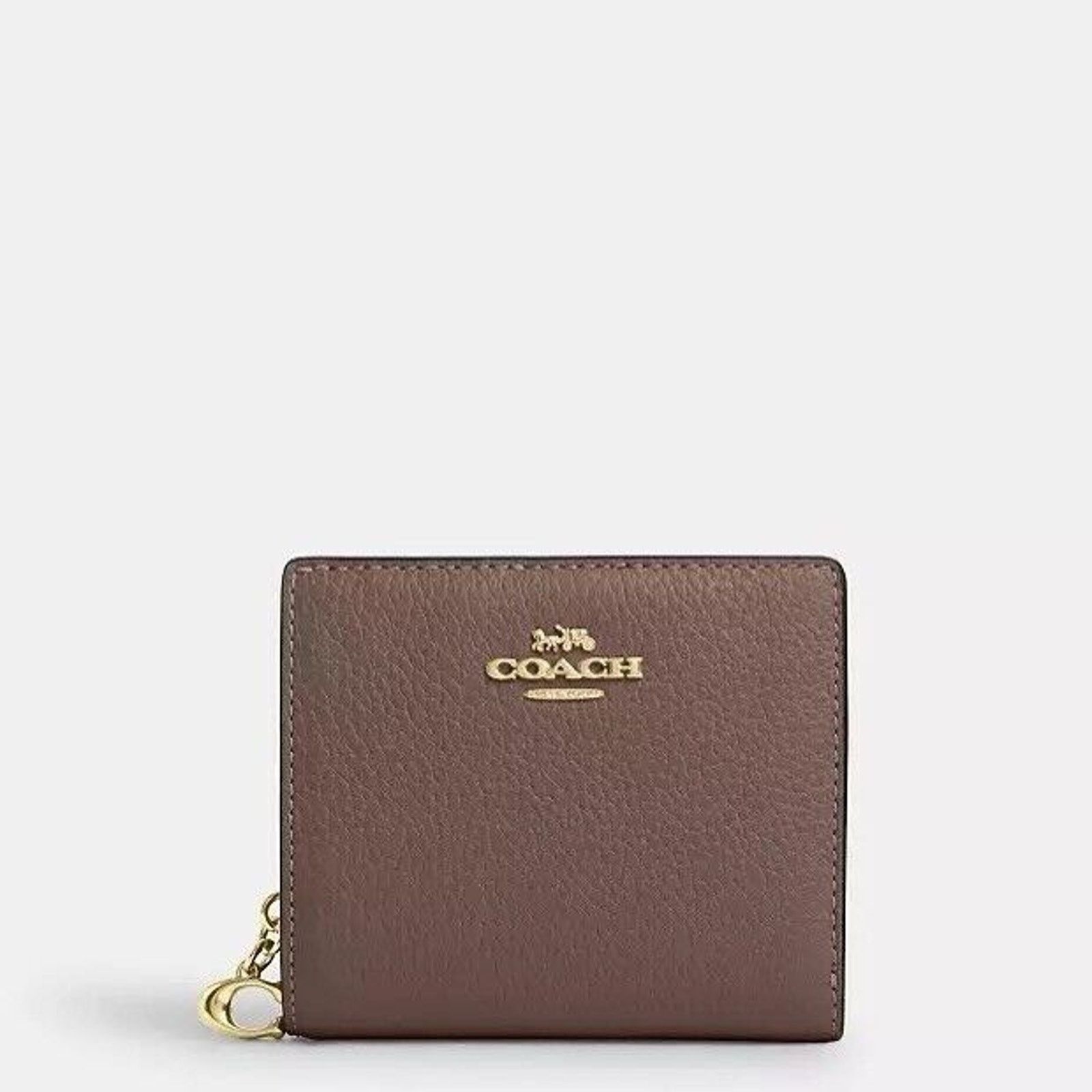 Coach NWT Coach C2862 Leather Snap Card Case Wallet Dark Stone Size ONE SIZE - 4 Thumbnail