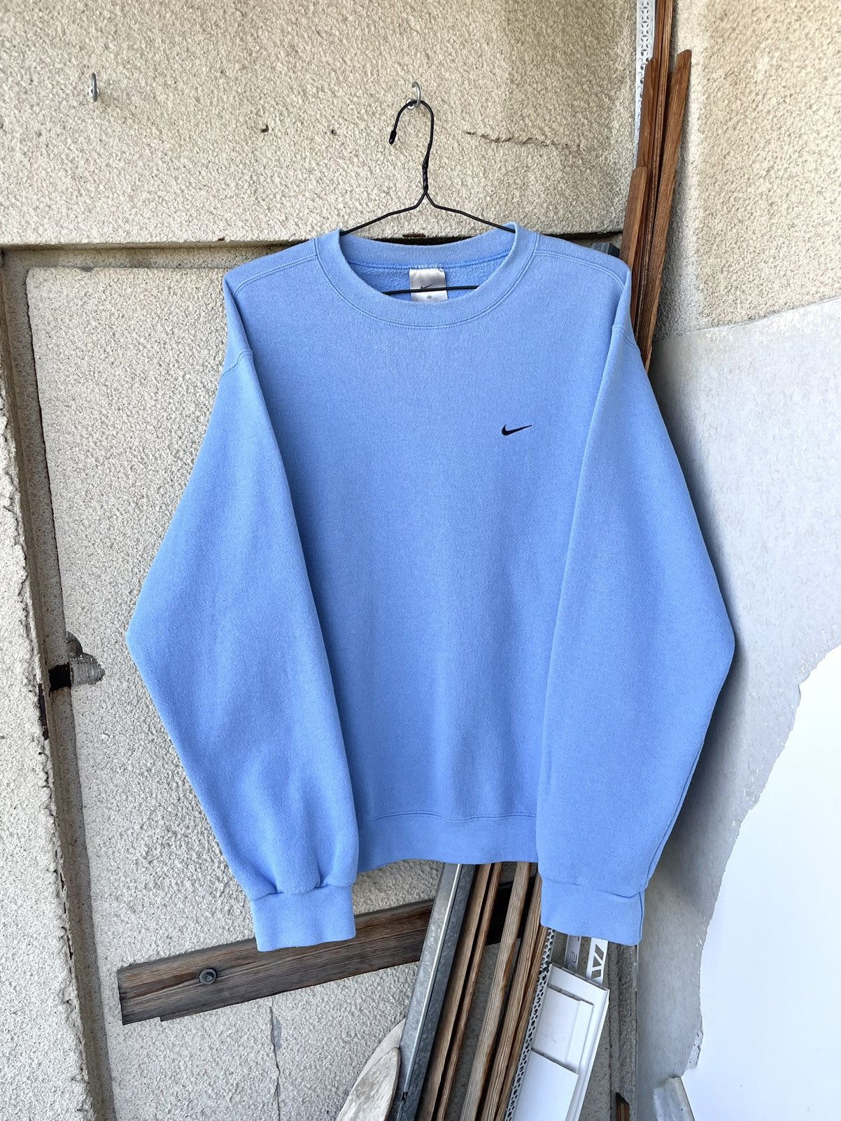 Vintage 90s Nike Baby Blue Sweatshirt Made In USA