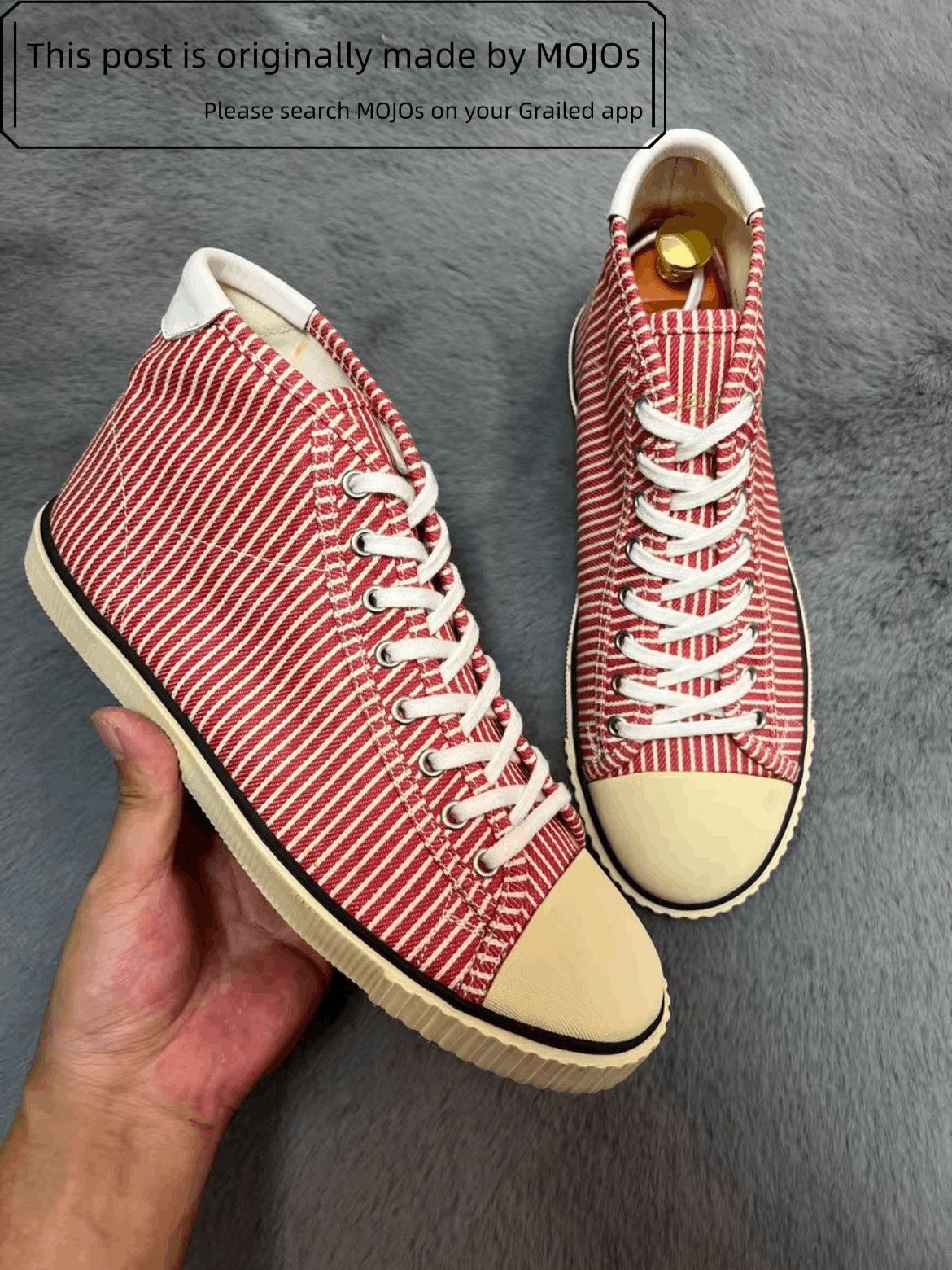 Celine Sz 41 Celine 20SS Red Stripe Hi-top Sneaker Size US 8 / EU 41 - 1 Thumbnail