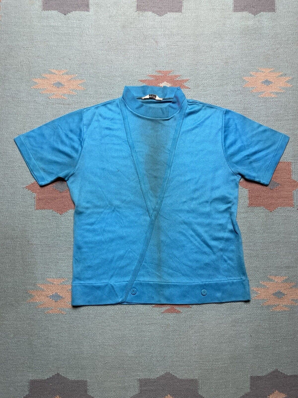 Vintage VTG 50s 60s shirt glen brae teal blue polyester nylon? Small Size US S / EU 44-46 / 1 - 1 Thumbnail
