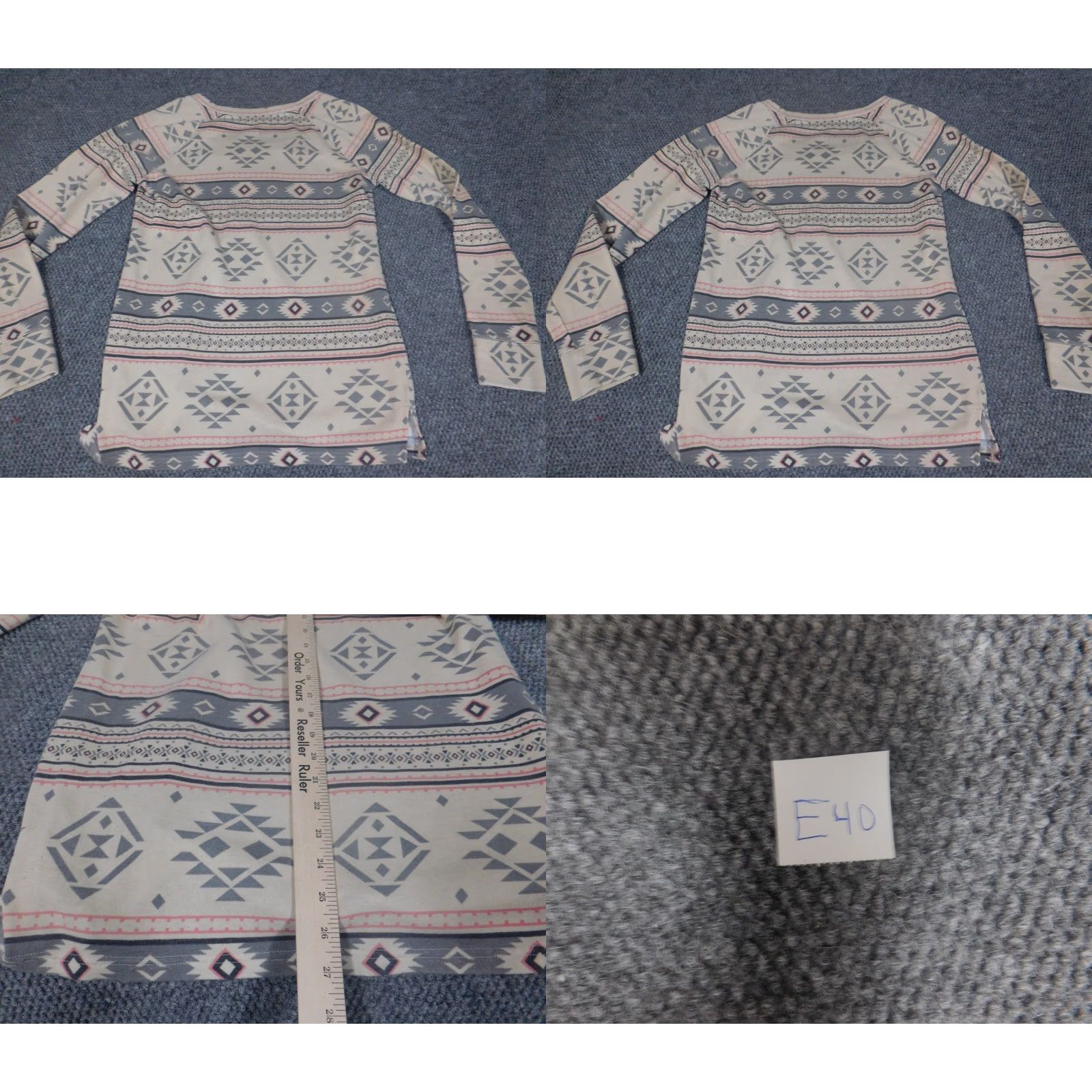 Vintage Maurices Womens Pullover Sweater M Beige Puff Sleeve Crew Neck Tribal Bow Button Knit Cotton Regular Size M / US 6-8 / IT 42-44 - 9 Thumbnail